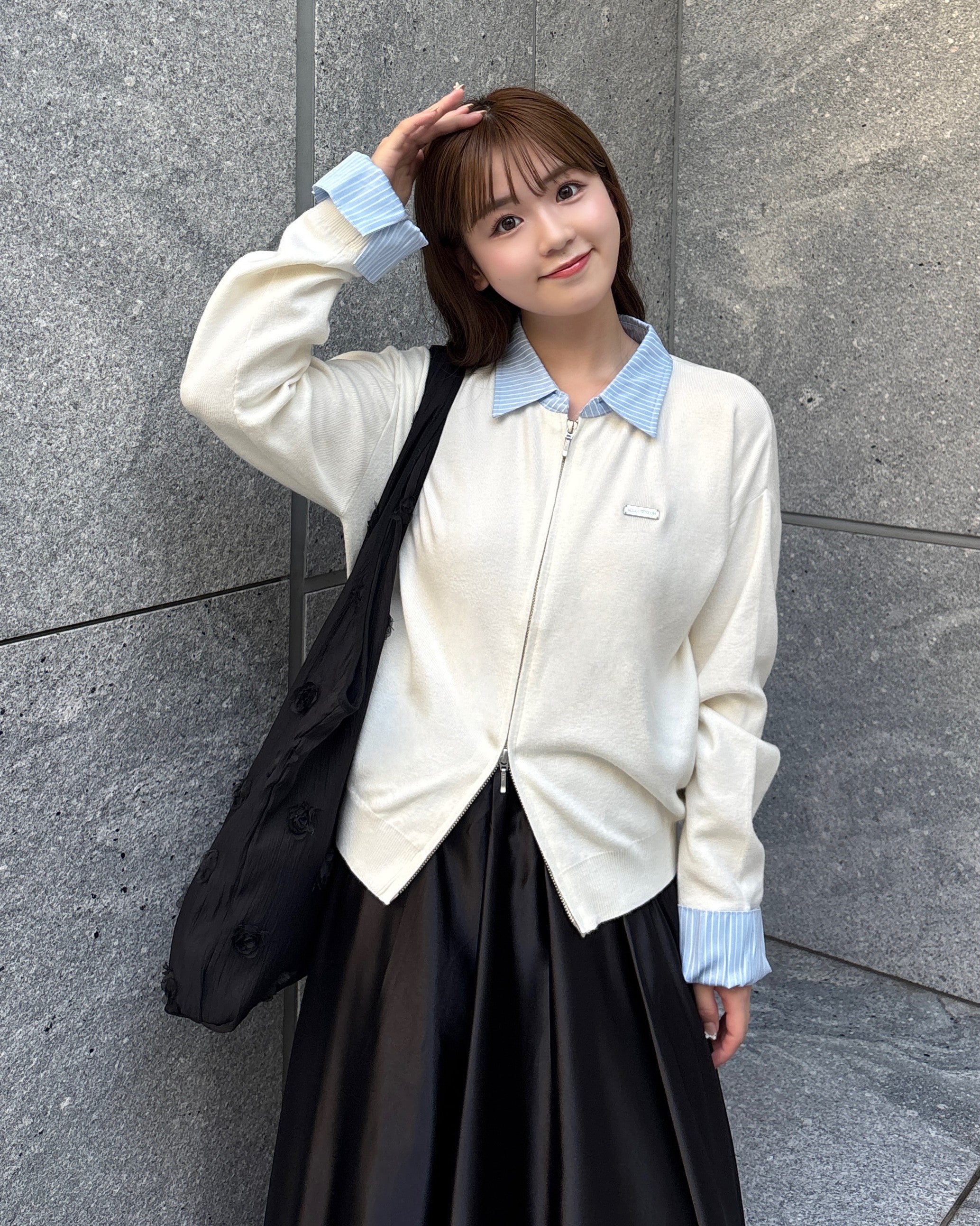 シャツレイヤードライクニット