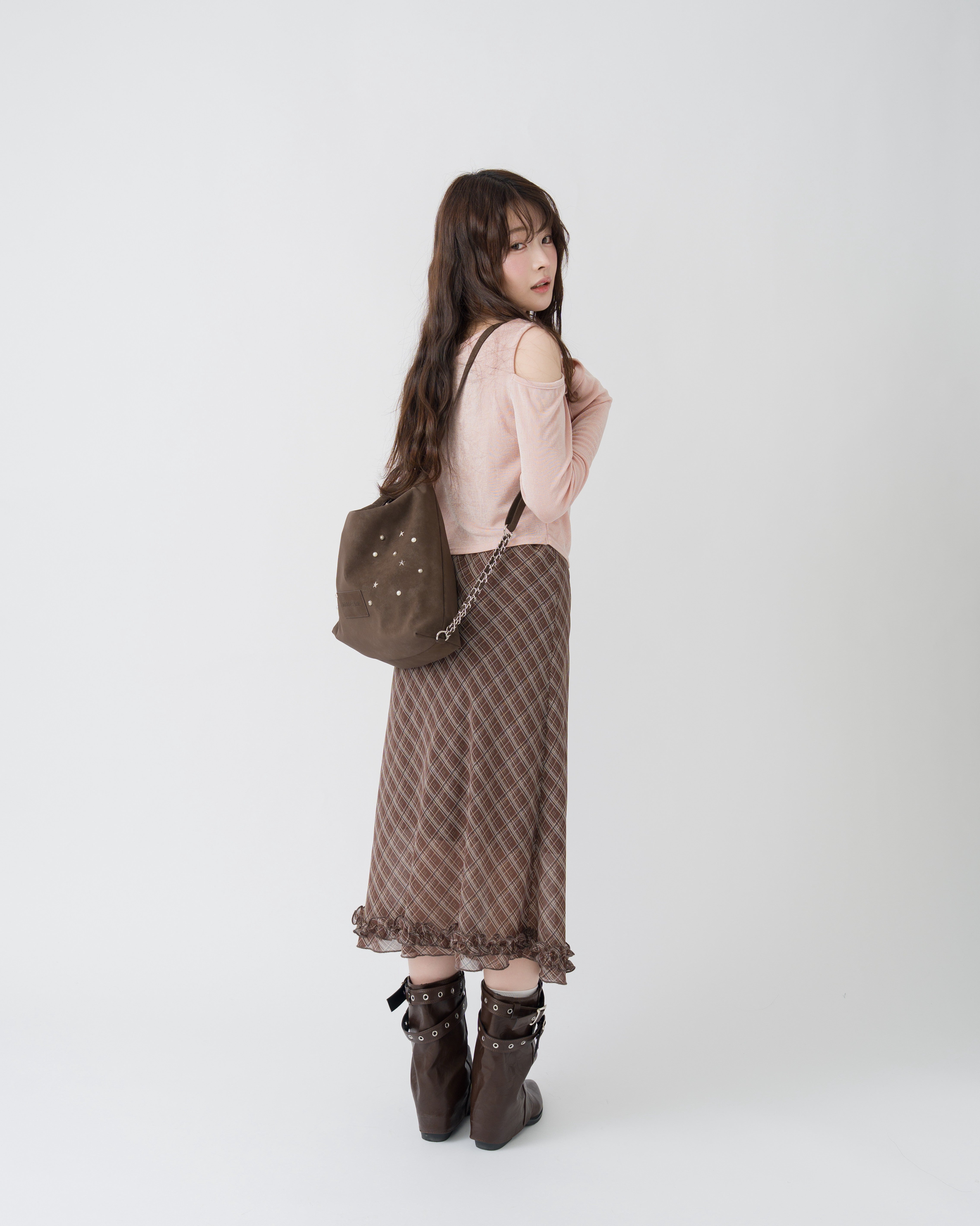 【一部予約】チェック&ドットシアーフリルスカート