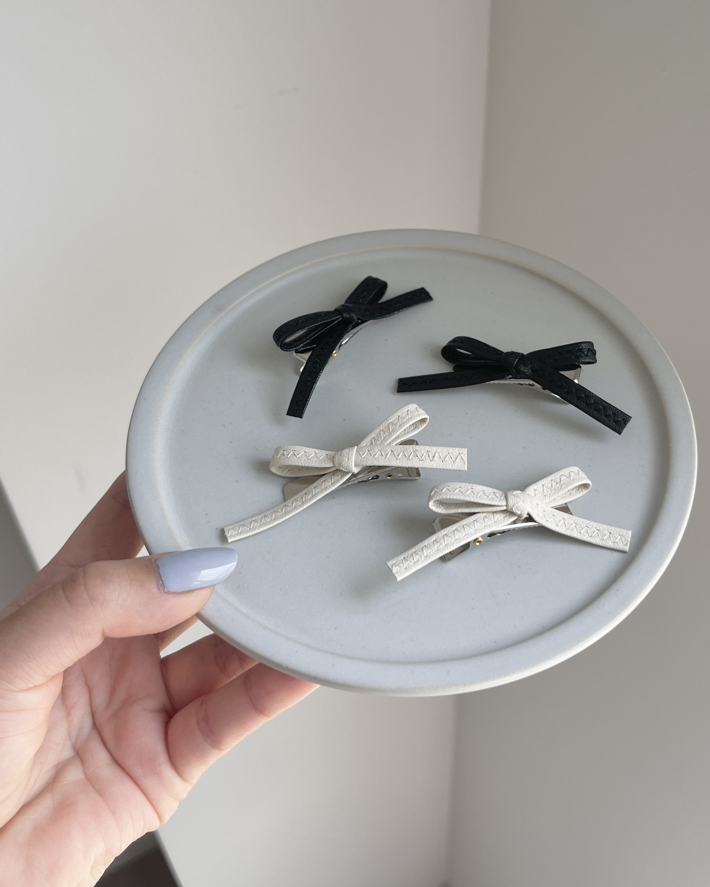 Leather Ribbon Hair Clip