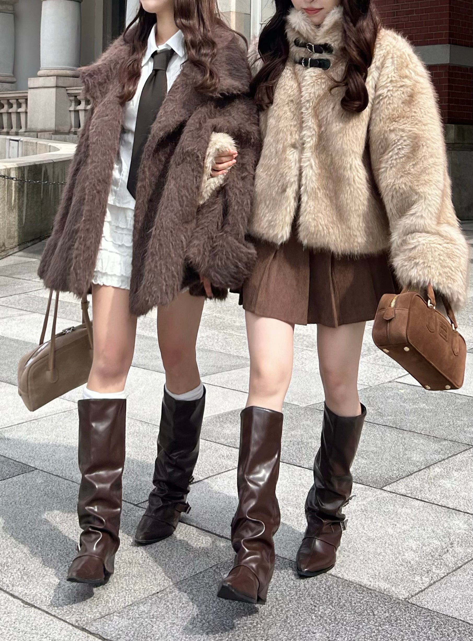 2wayベルトファーコート