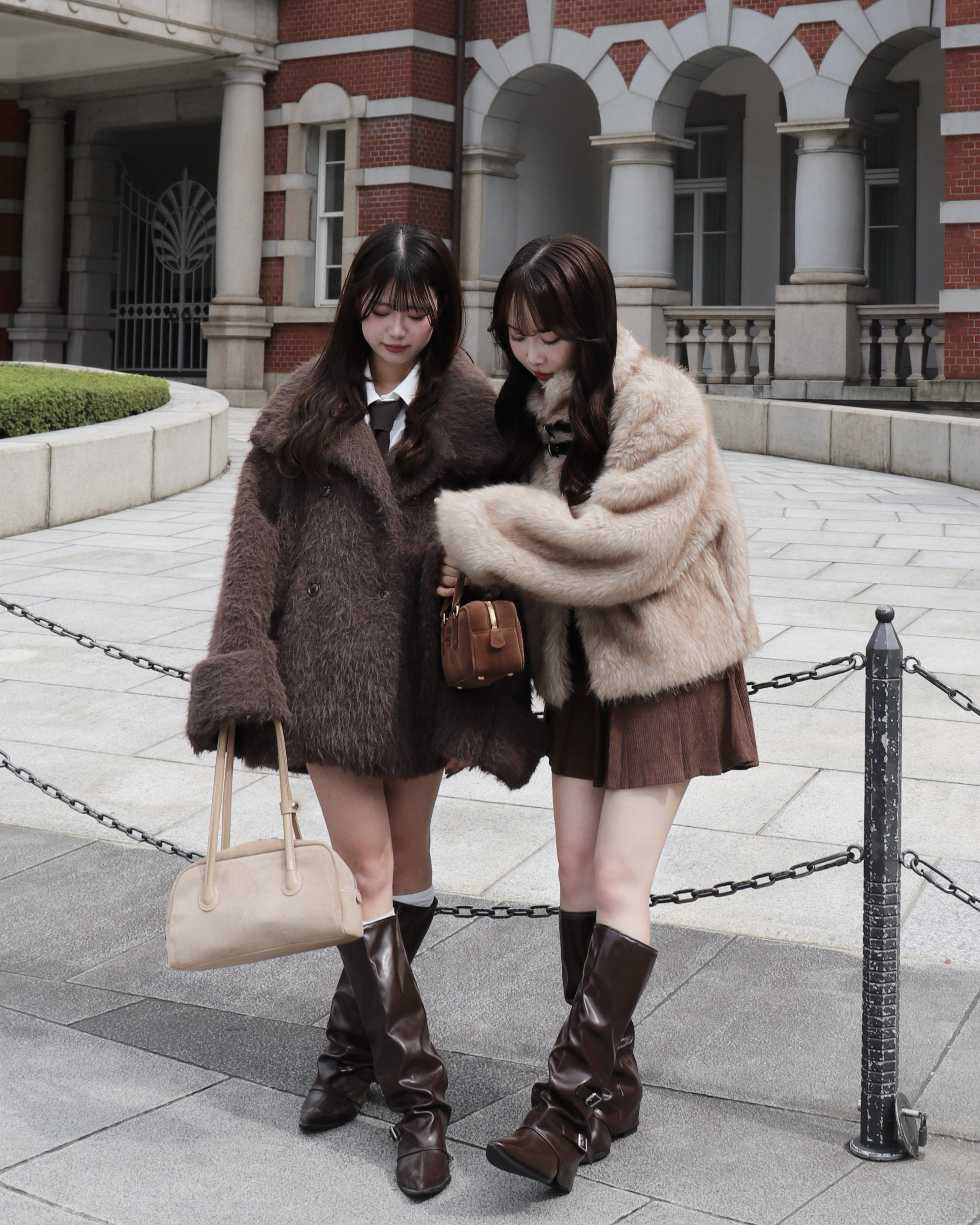 2wayベルトファーコート