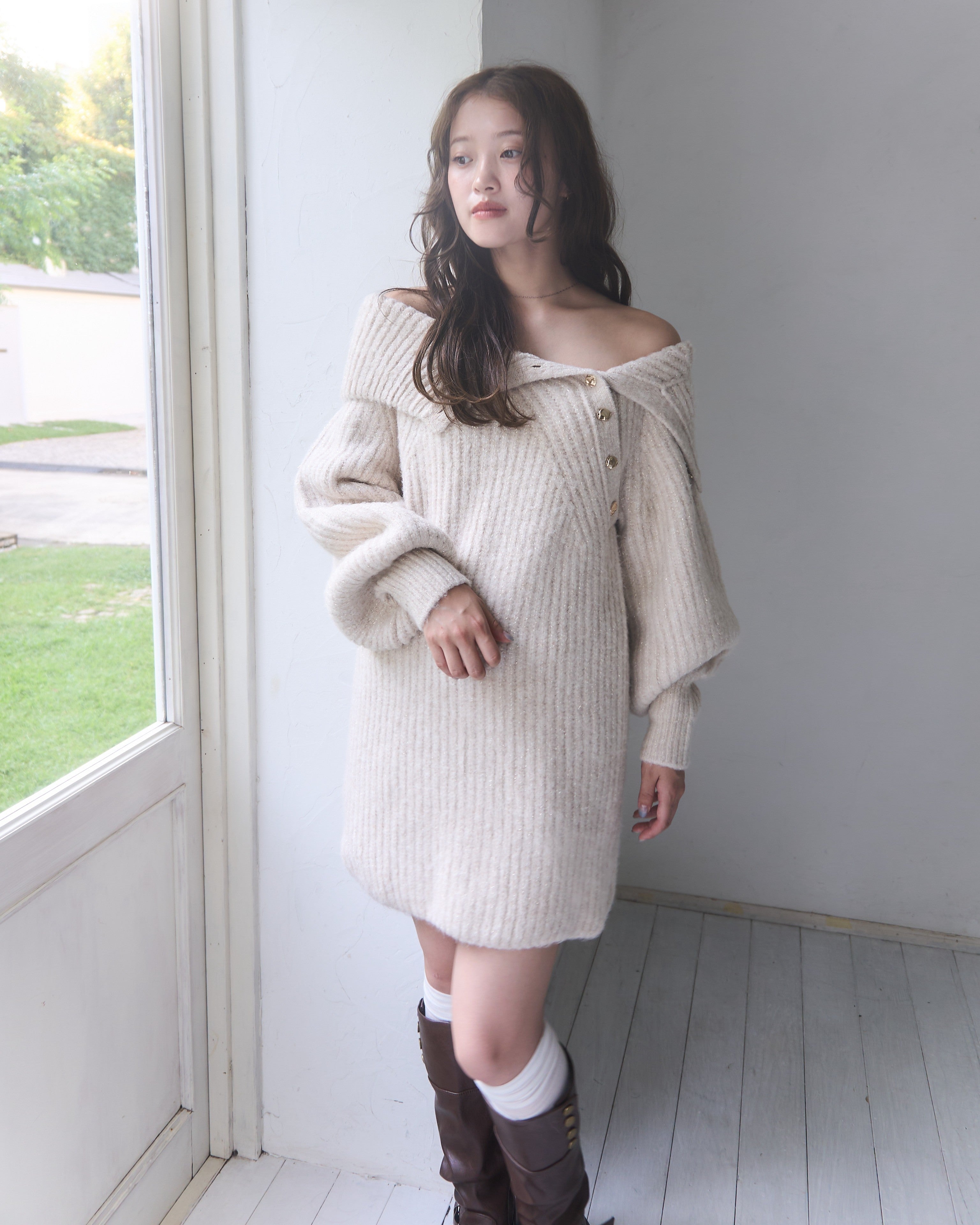 model:164cm/ベージュ