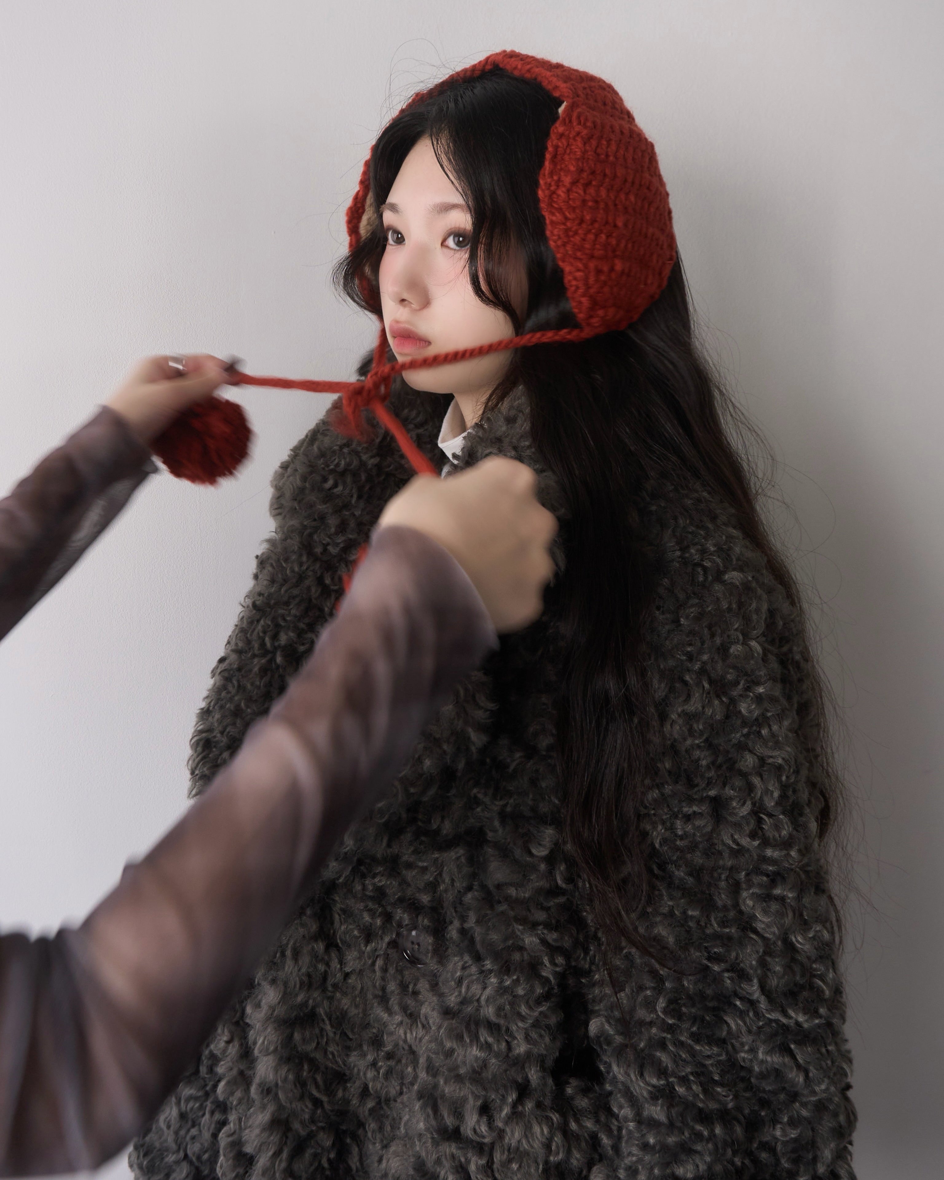 ケーブルニットイヤーマフ