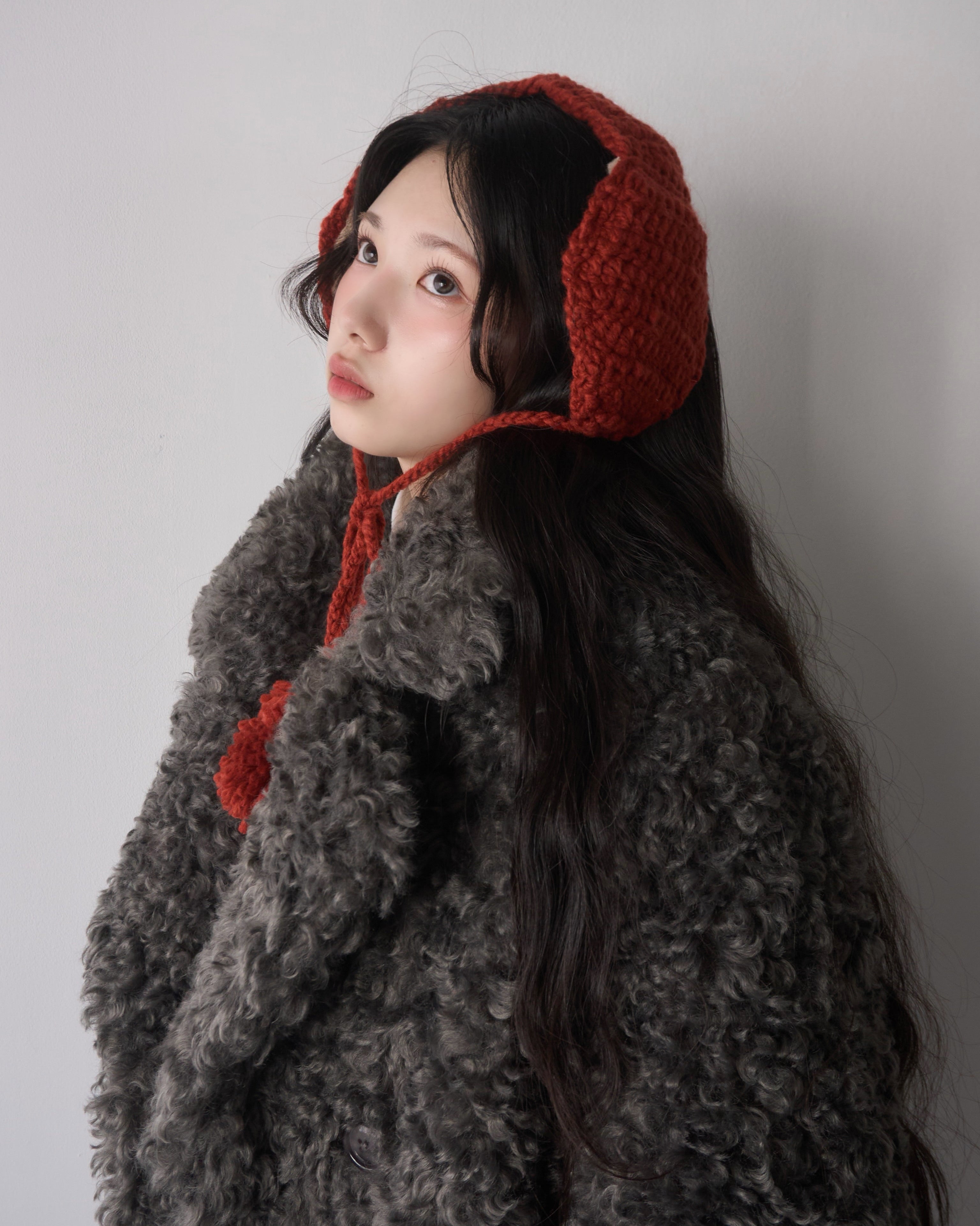 ケーブルニットイヤーマフ