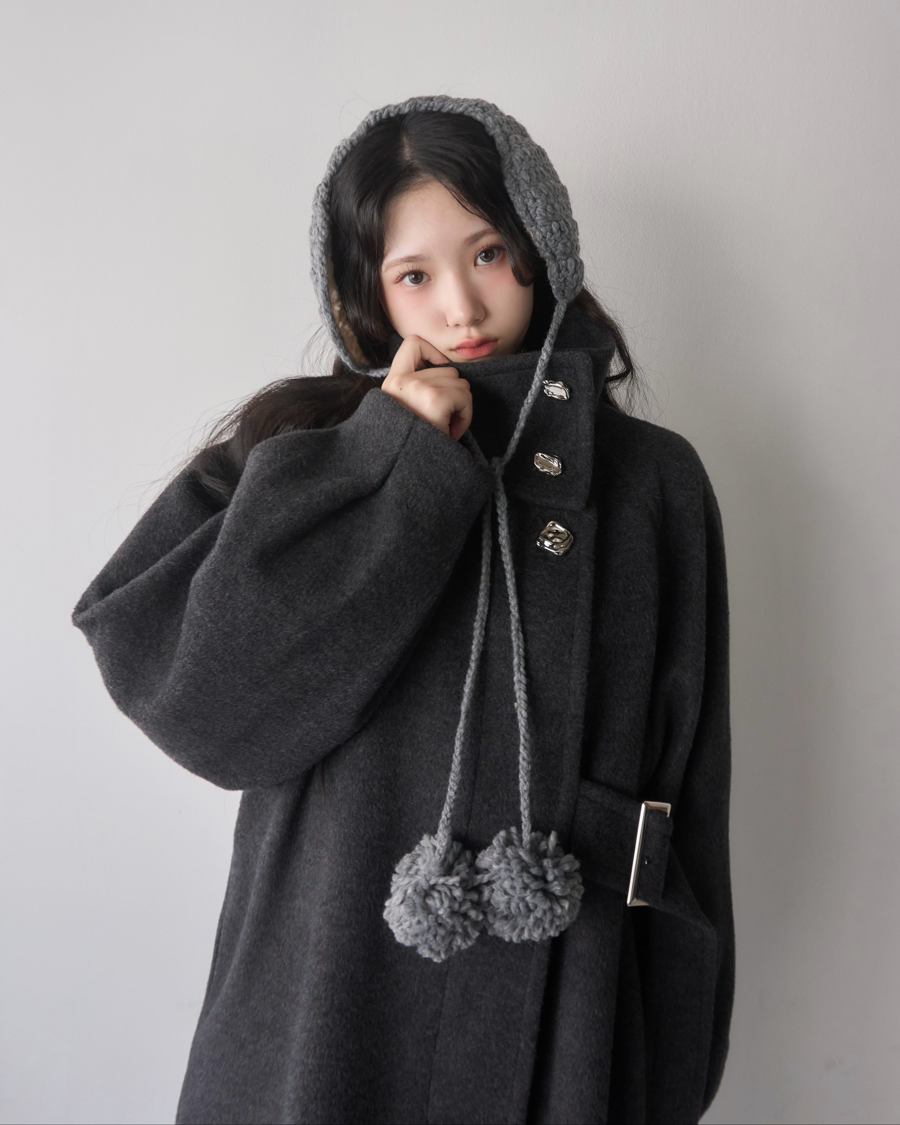 ケーブルニットイヤーマフ