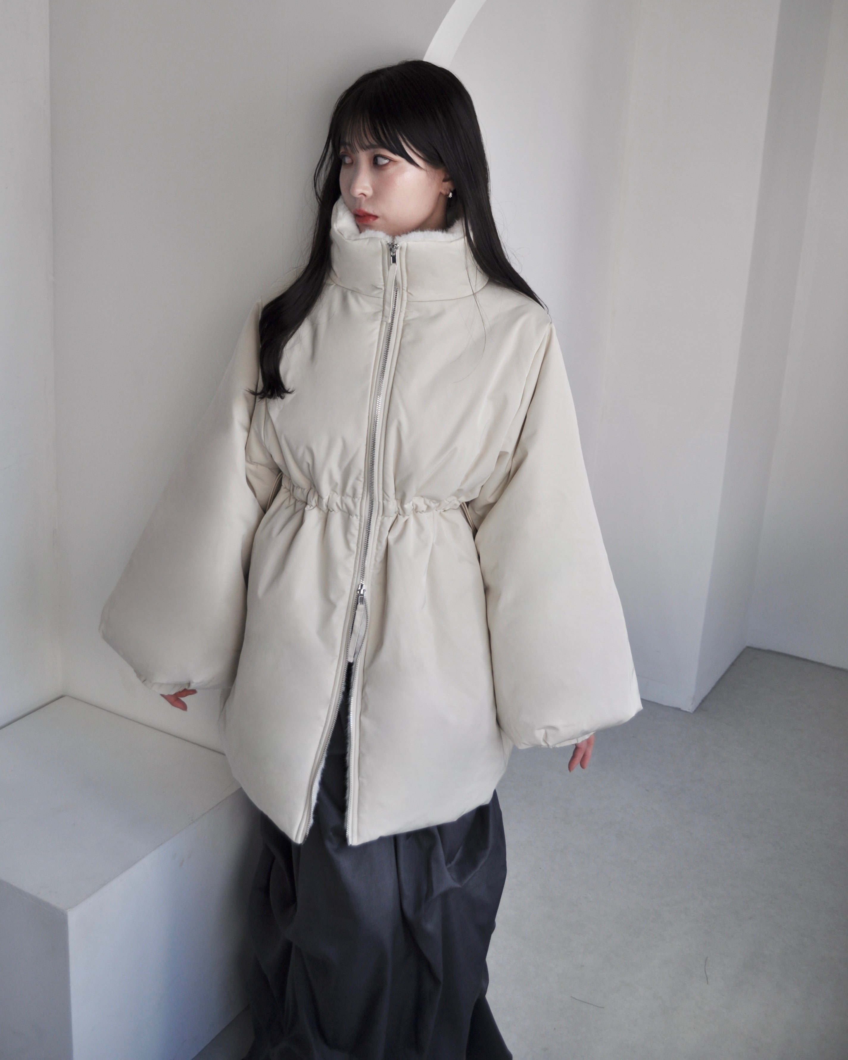 3wayドロスト中綿ダウンコート