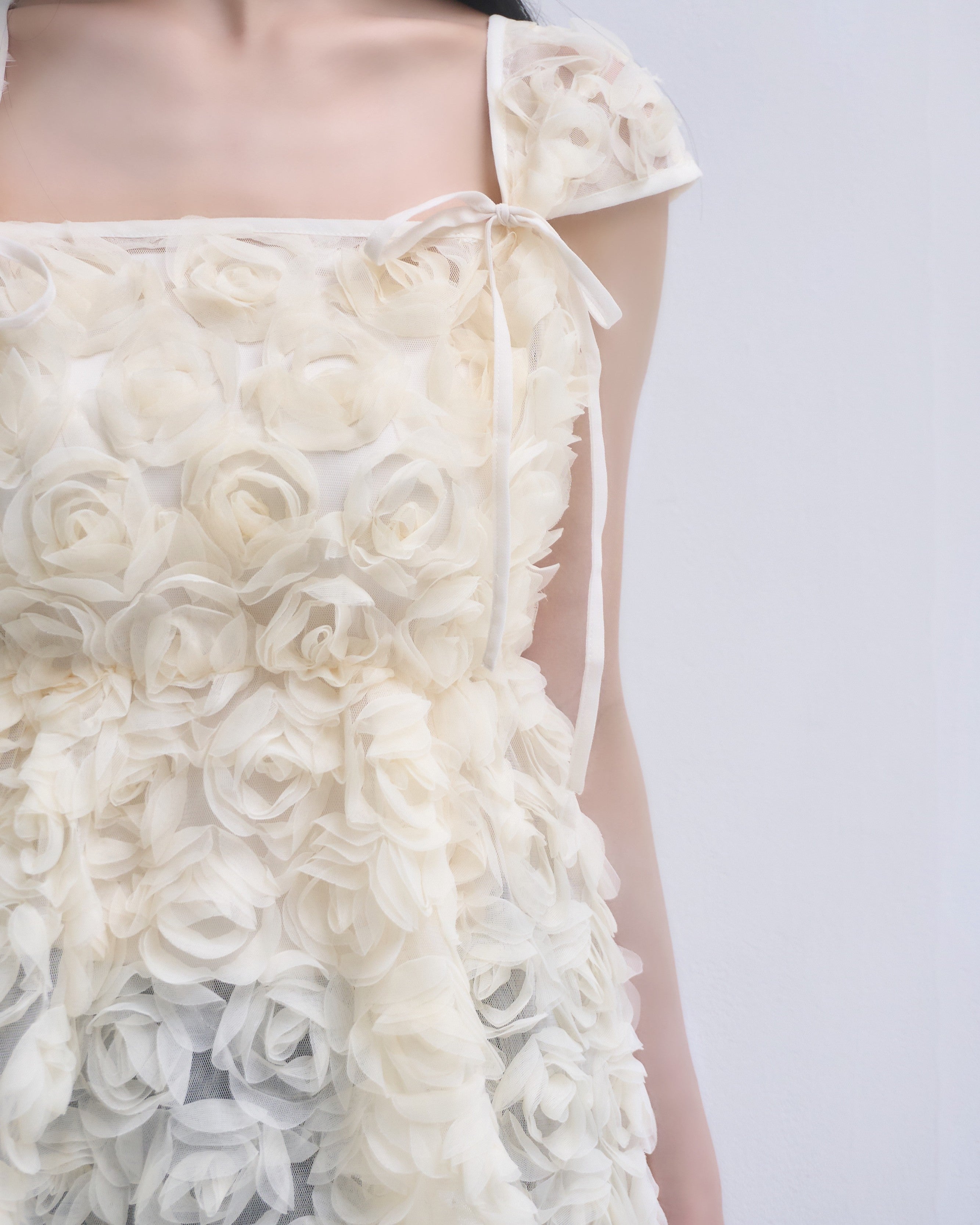 2way rose tulle blouse