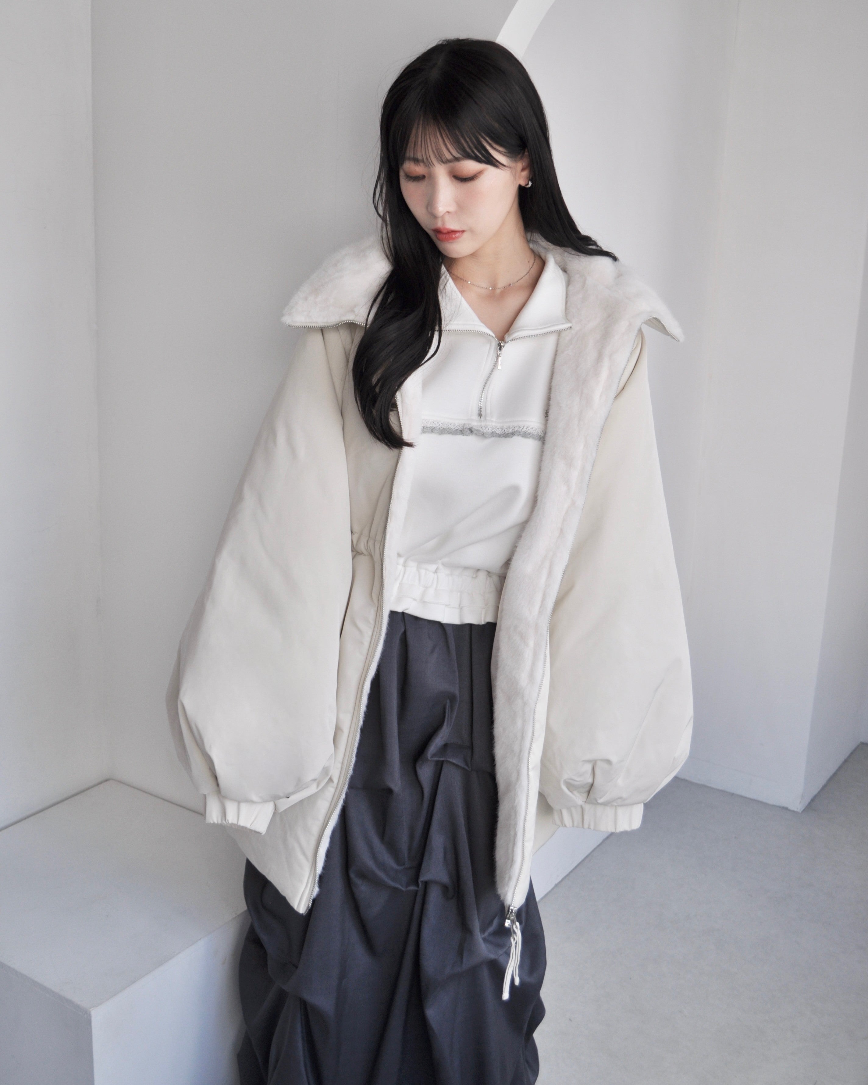 3wayドロスト中綿ダウンコート