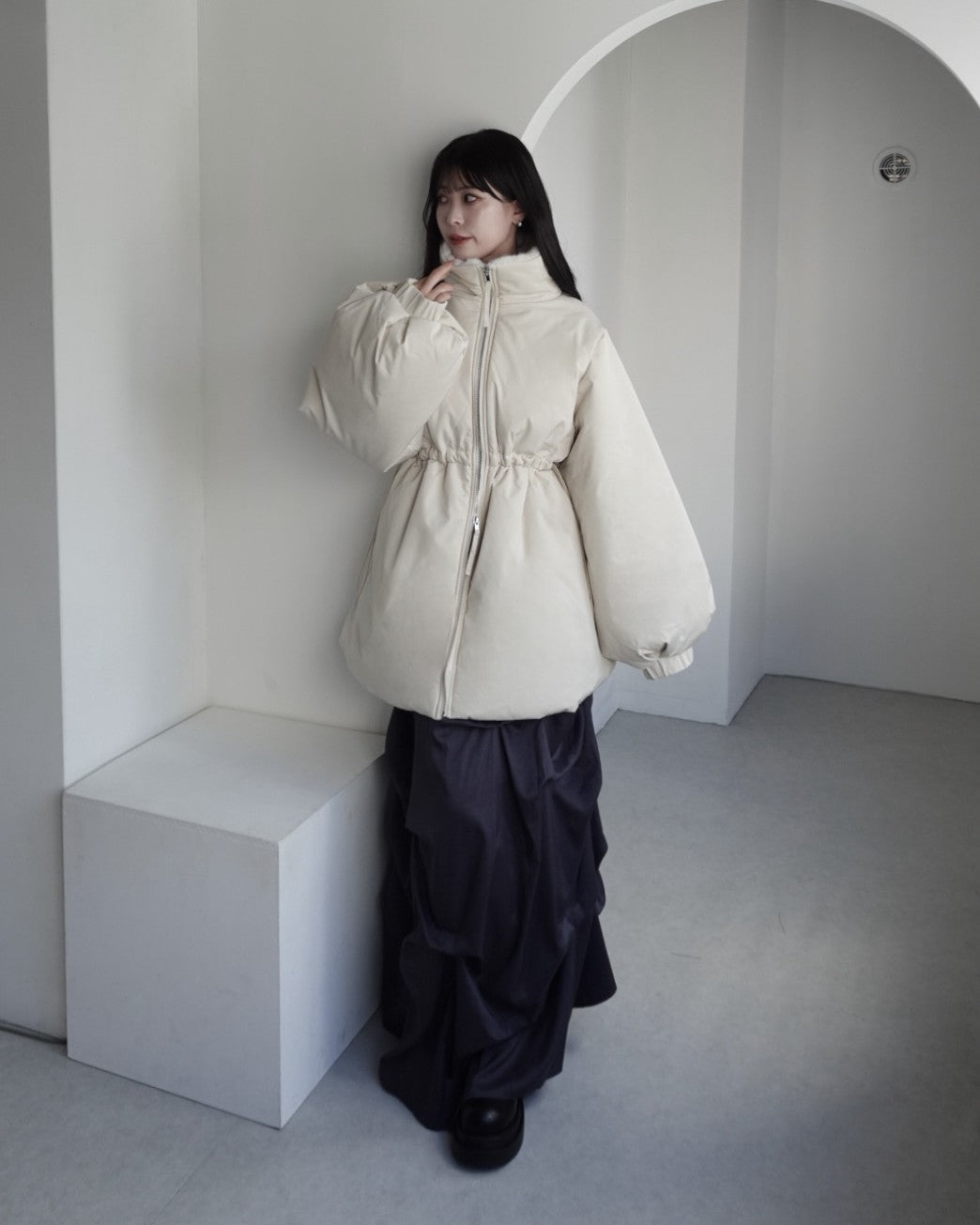 3wayドロスト中綿ダウンコート