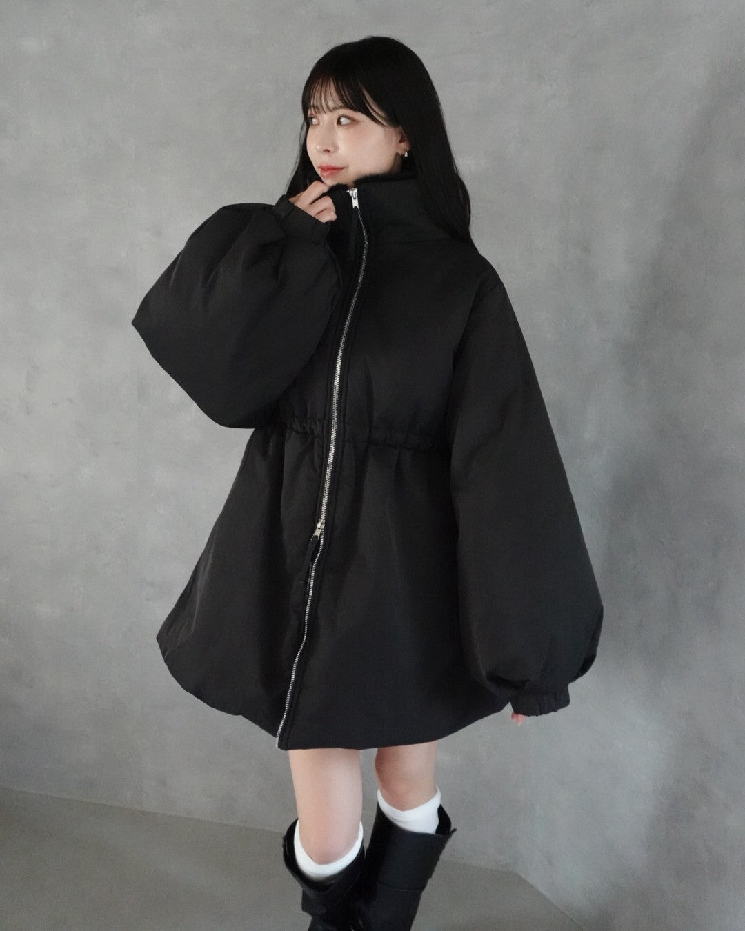 3wayドロスト中綿ダウンコート