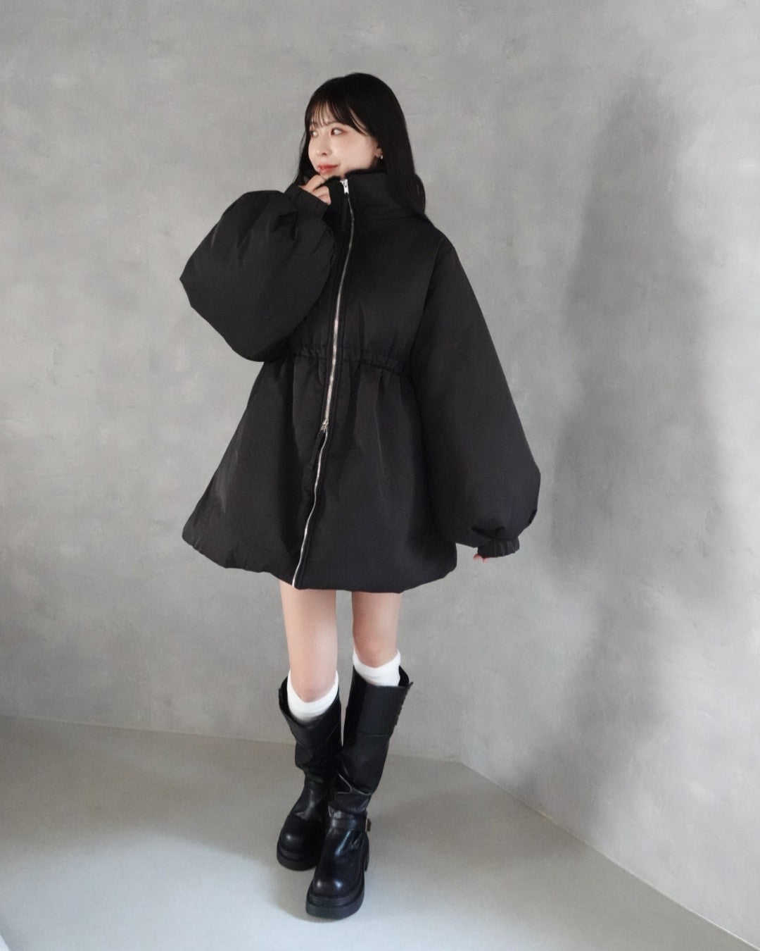 3wayドロスト中綿ダウンコート