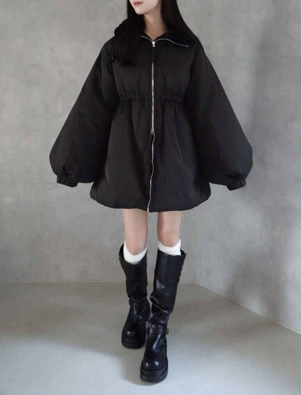 3wayドロスト中綿ダウンコート