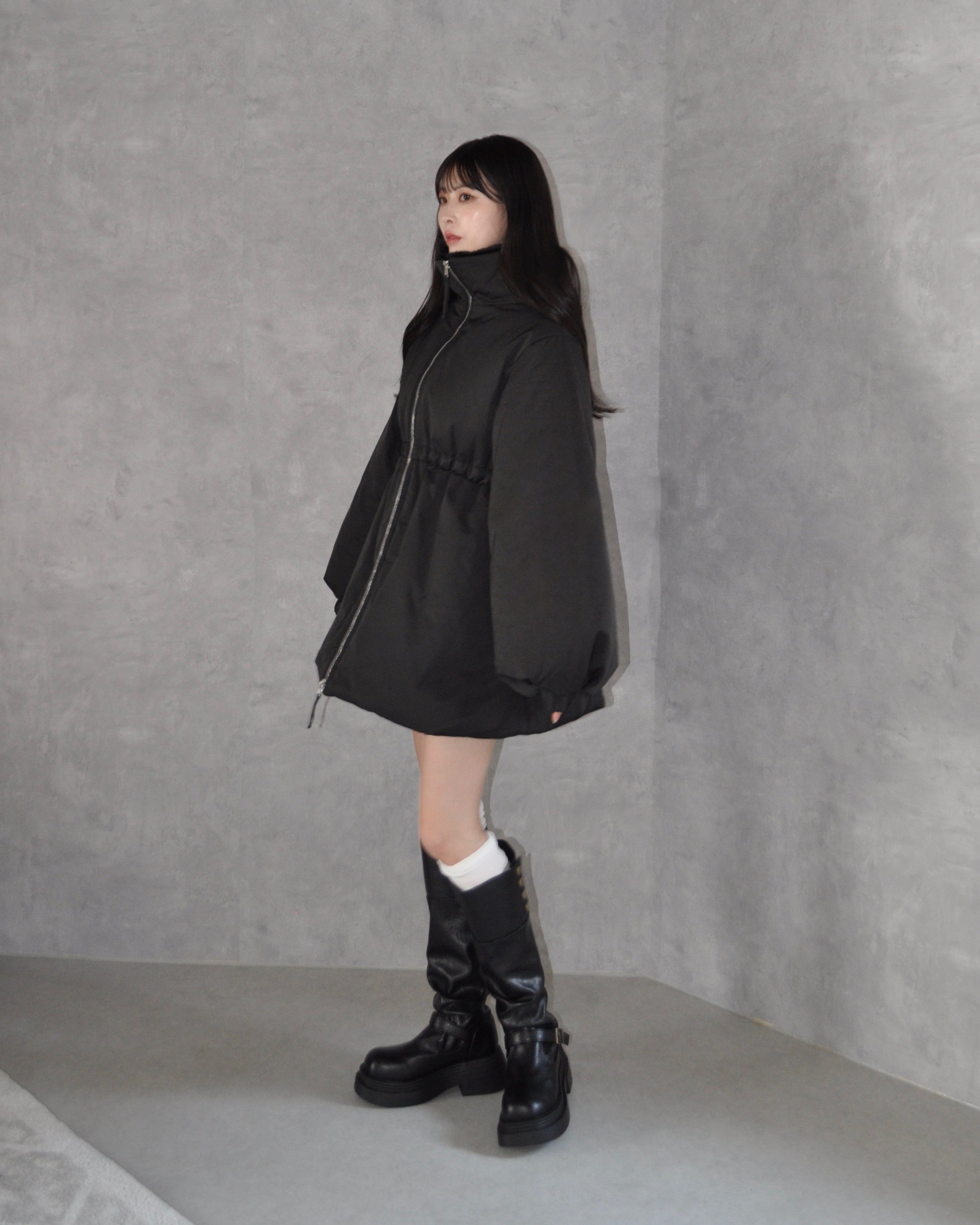 3wayドロスト中綿ダウンコート