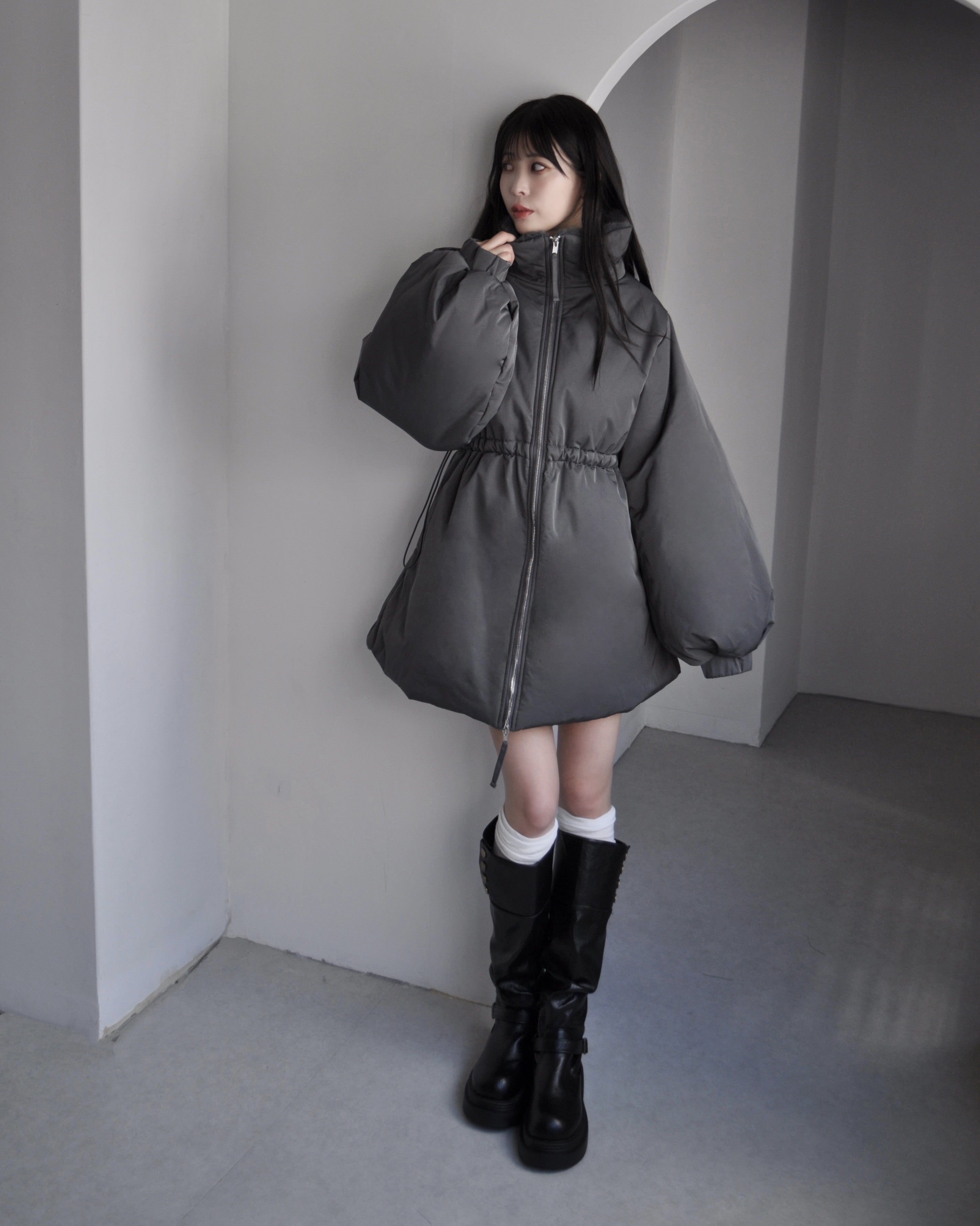 3wayドロスト中綿ダウンコート