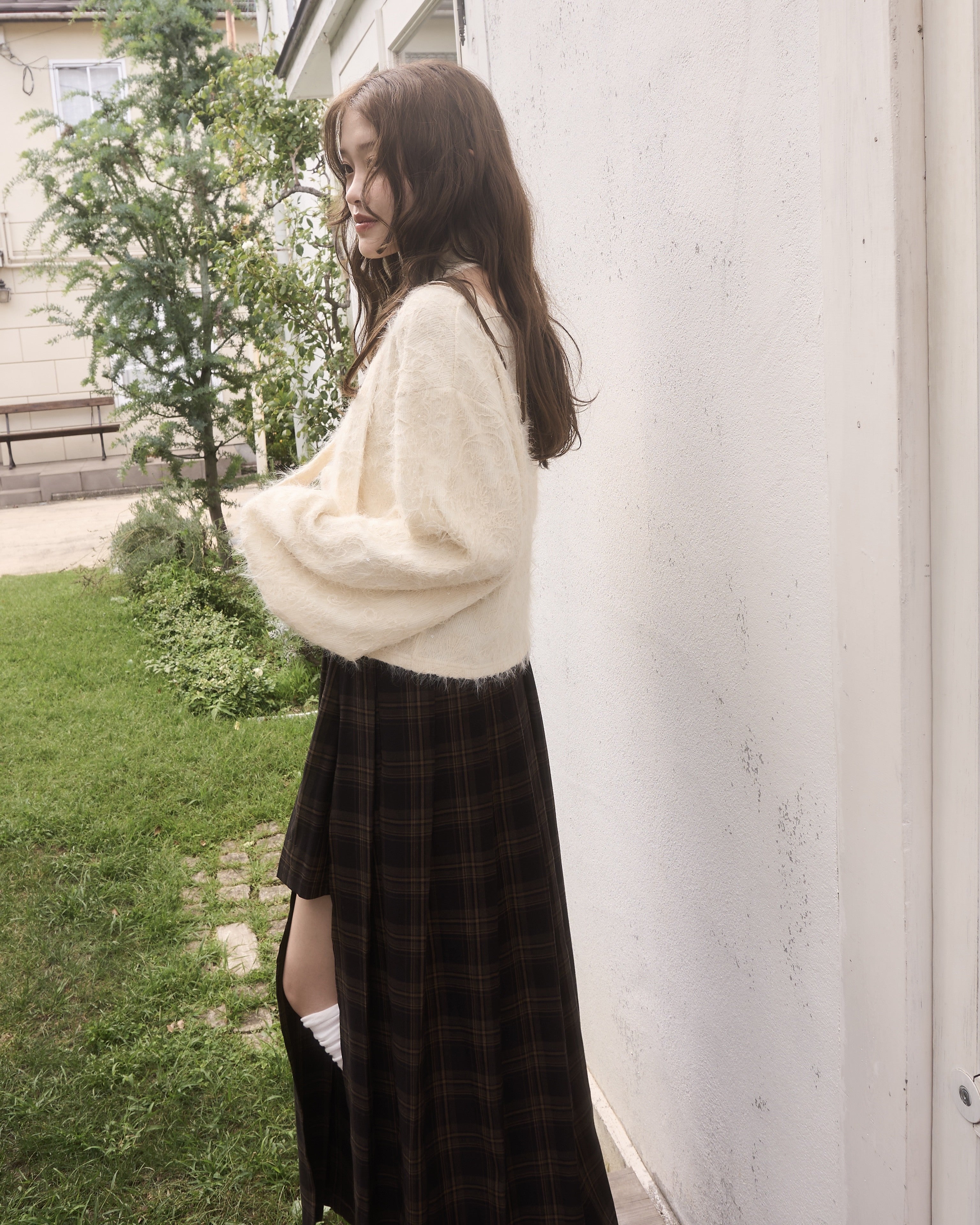 Choker Set 2way蕾丝针织开衫