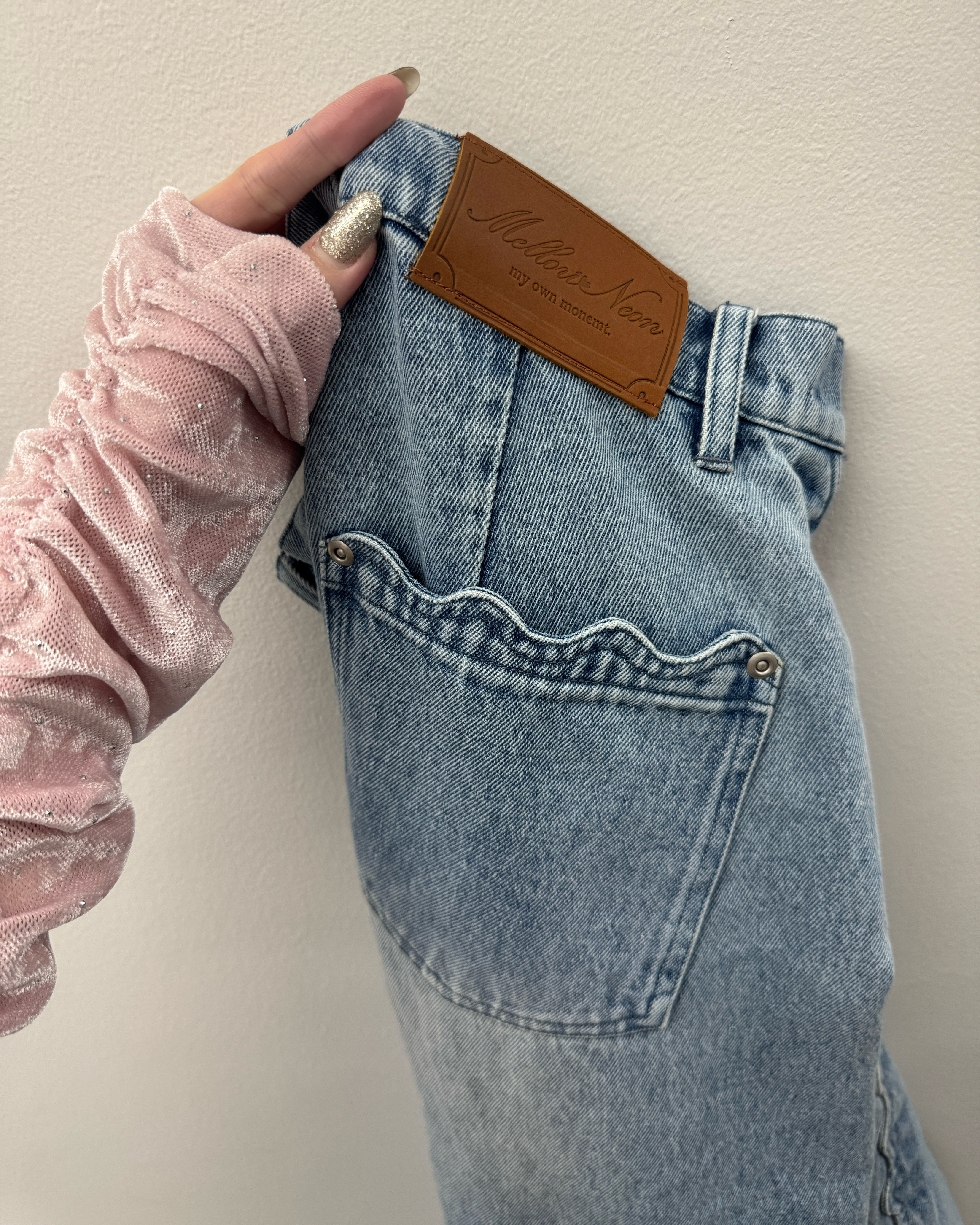 ウェーブラインカーブデニムパンツ