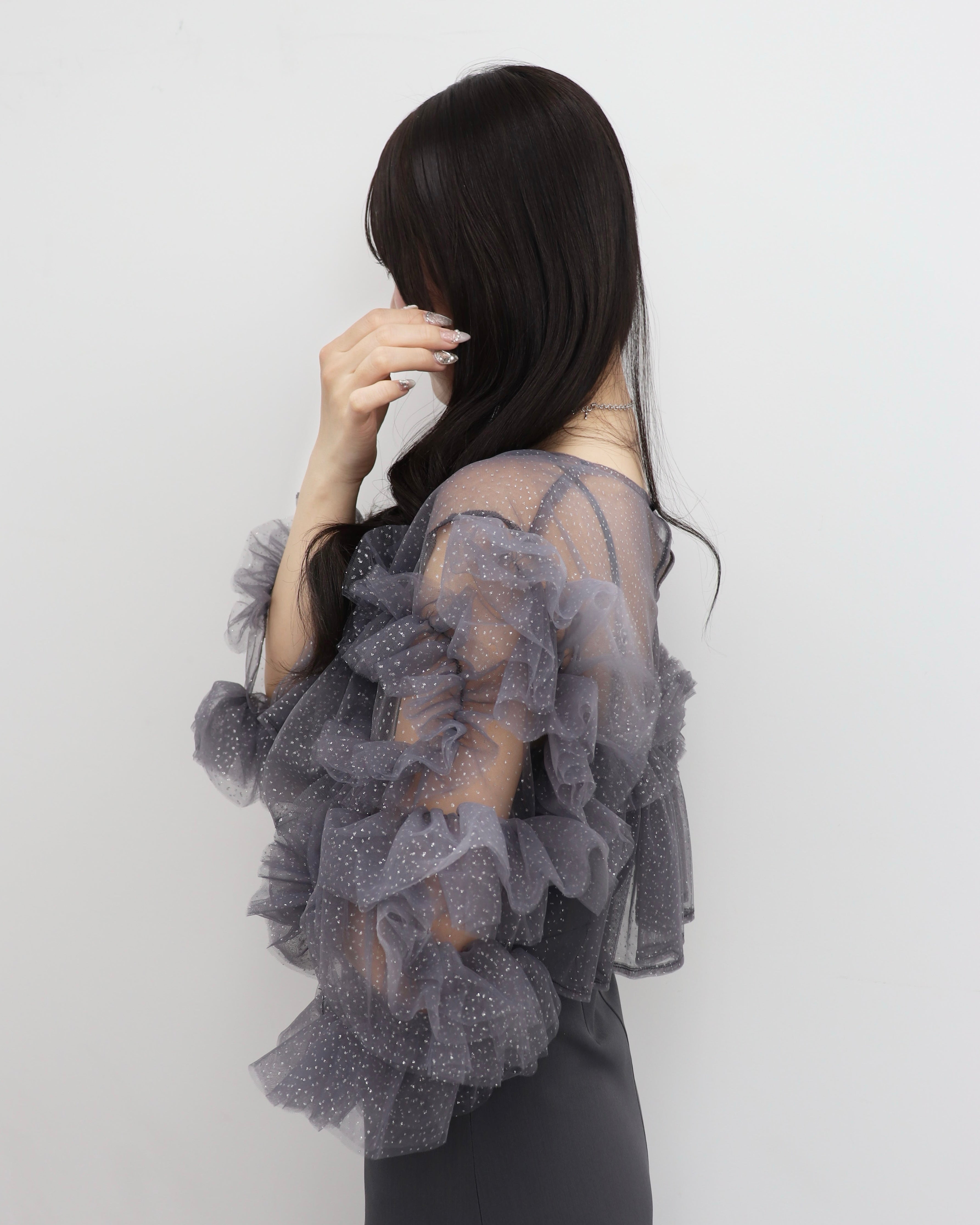 【予約】フリルラメチュールオケージョンワンピース