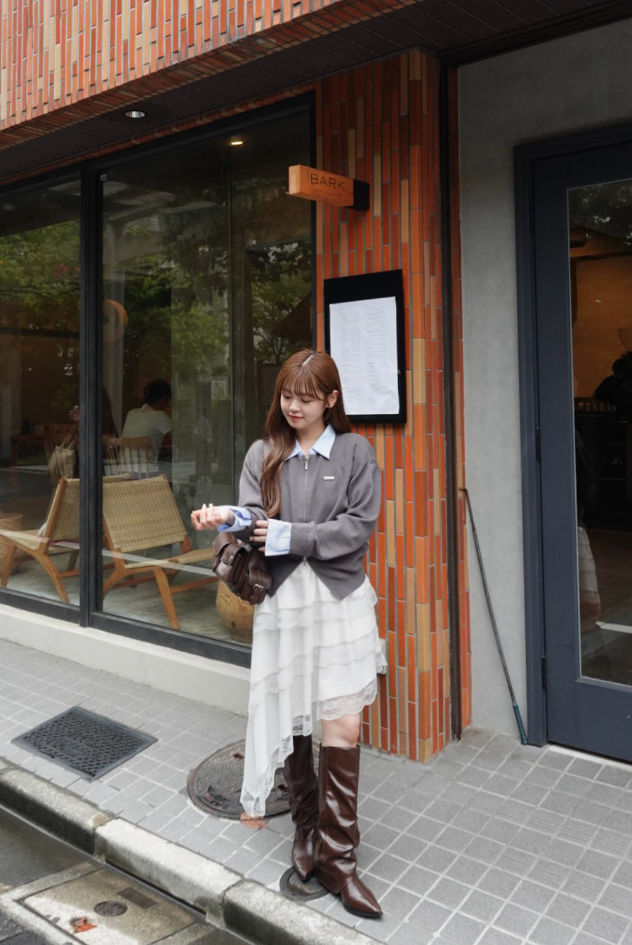 シャツレイヤードライクニット