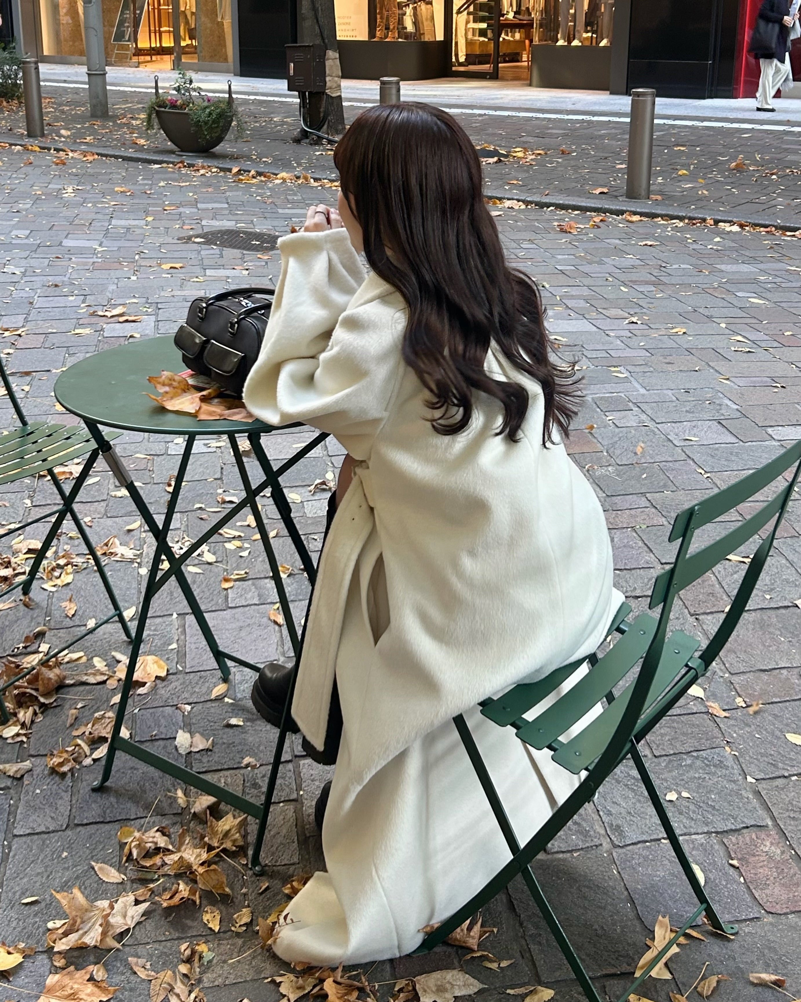 2wayスタンドカラーサイドベルトロングコート