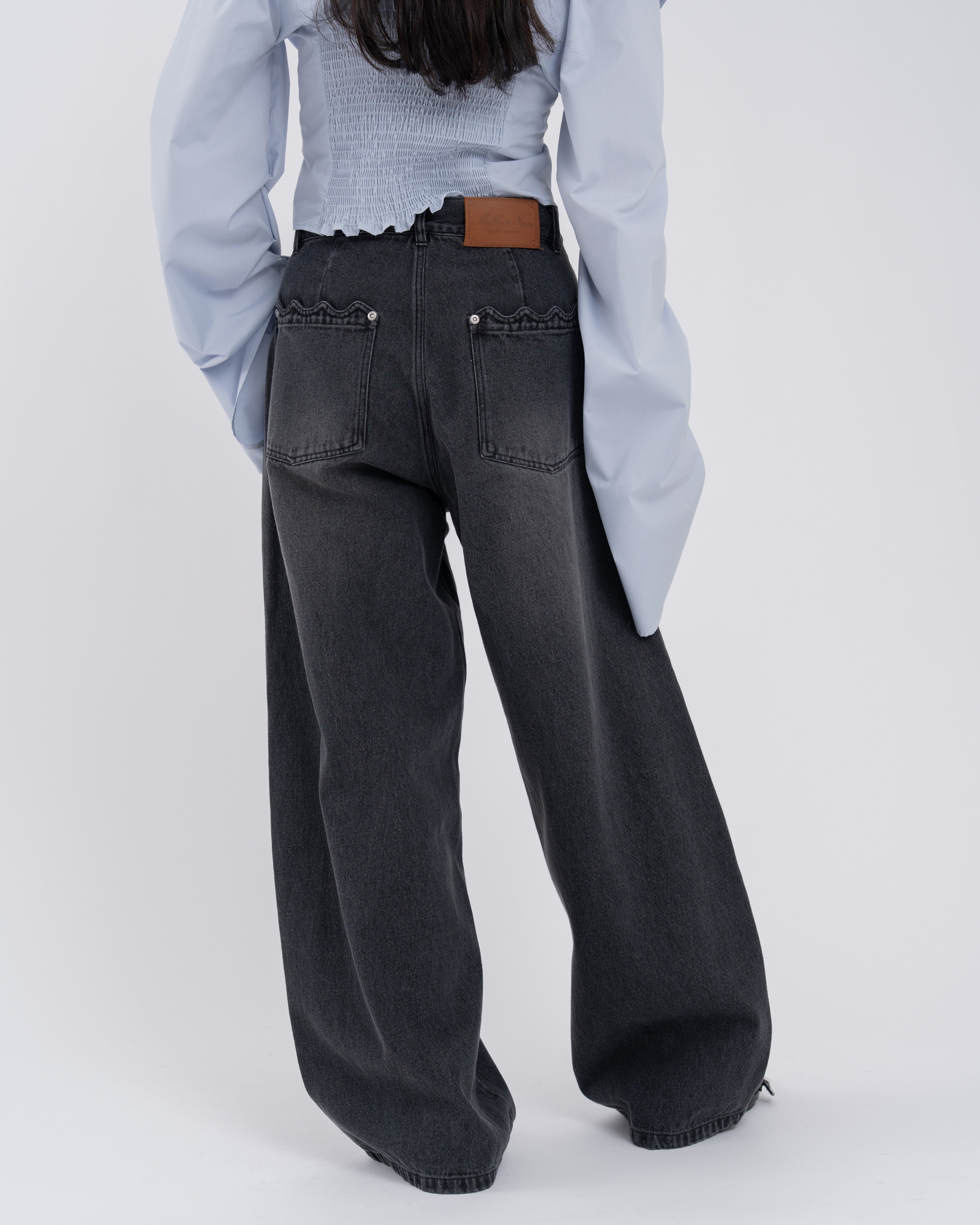 ウェーブラインカーブデニムパンツ