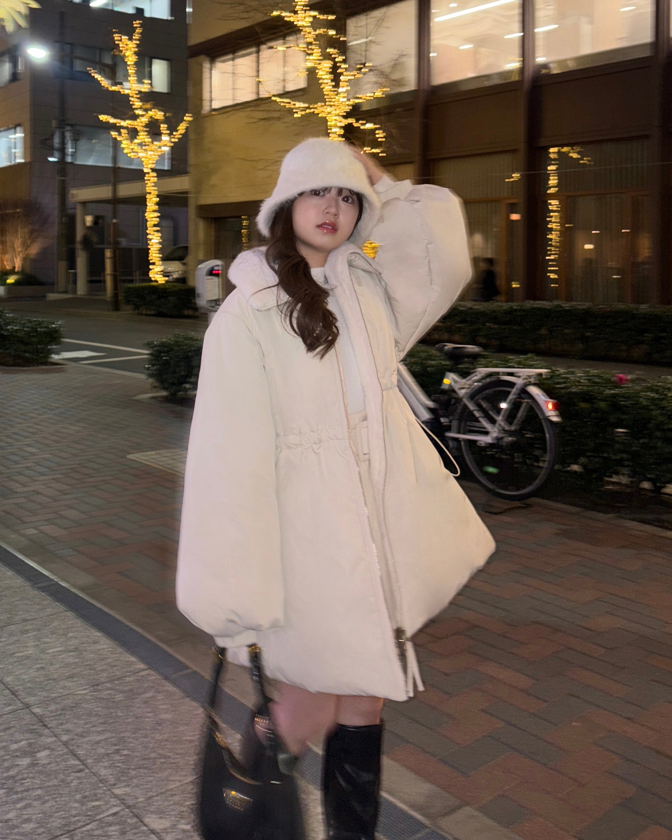 3wayドロスト中綿ダウンコート