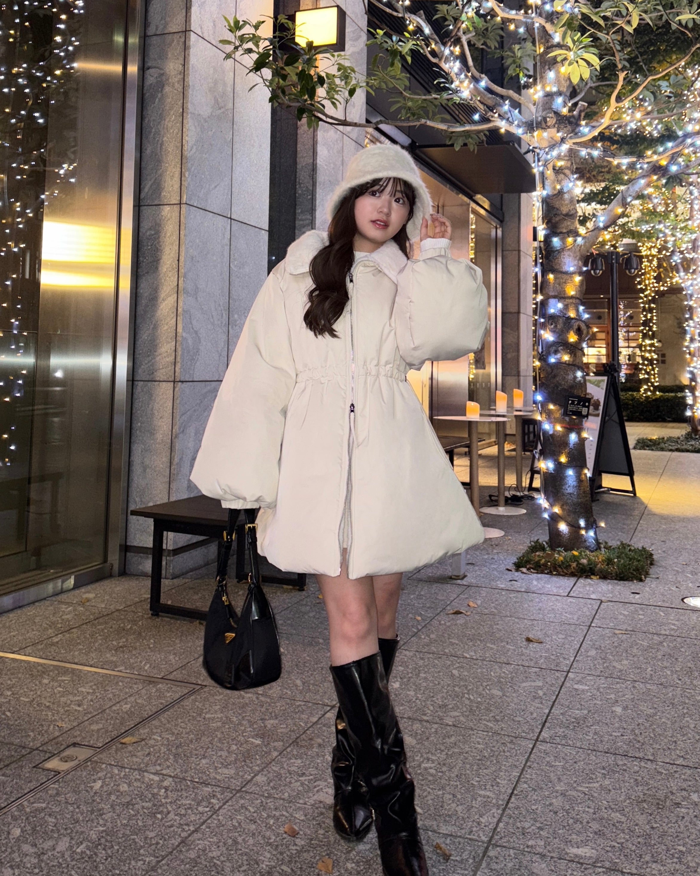 3wayドロスト中綿ダウンコート