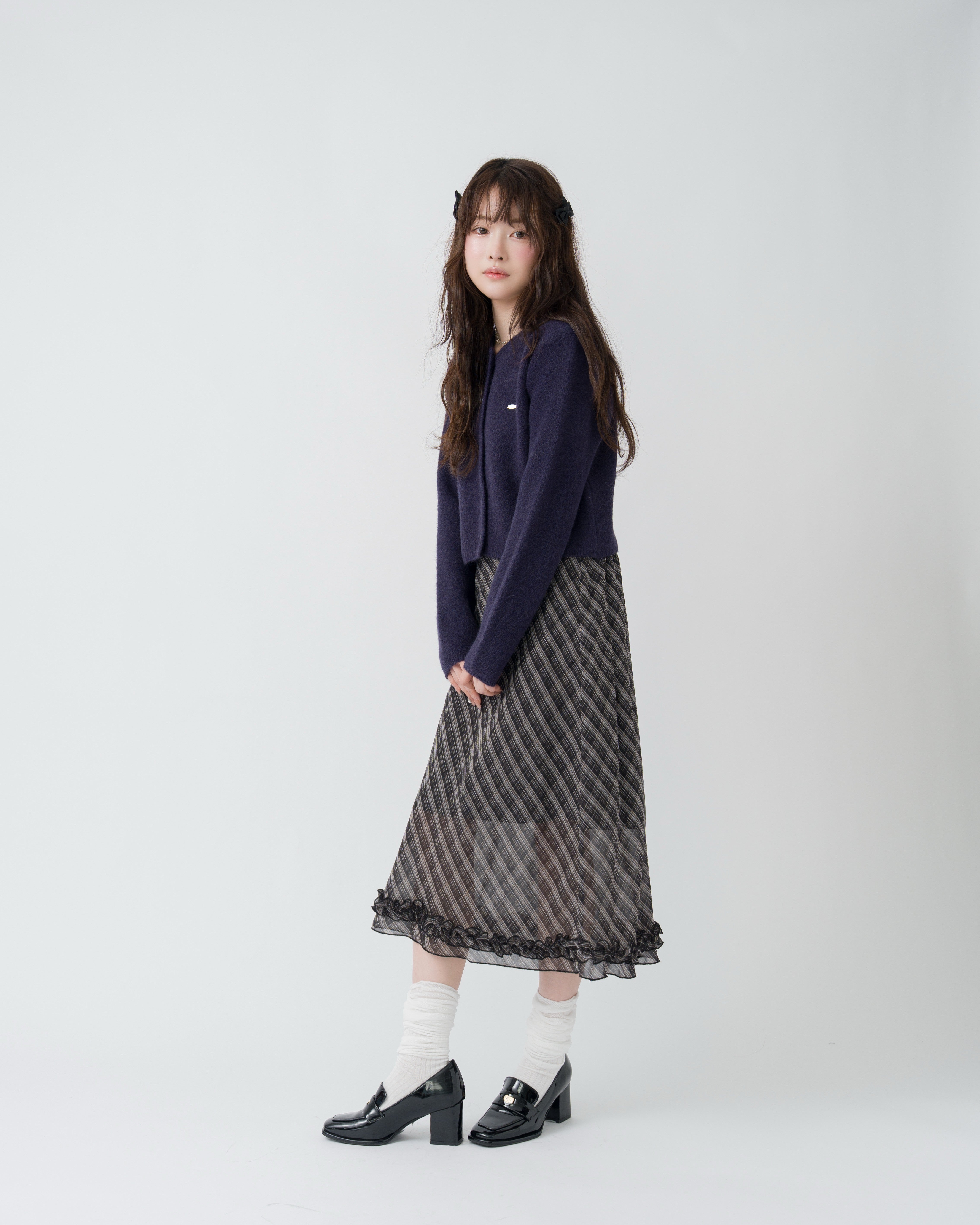 ロゴプレートニットカーディガン