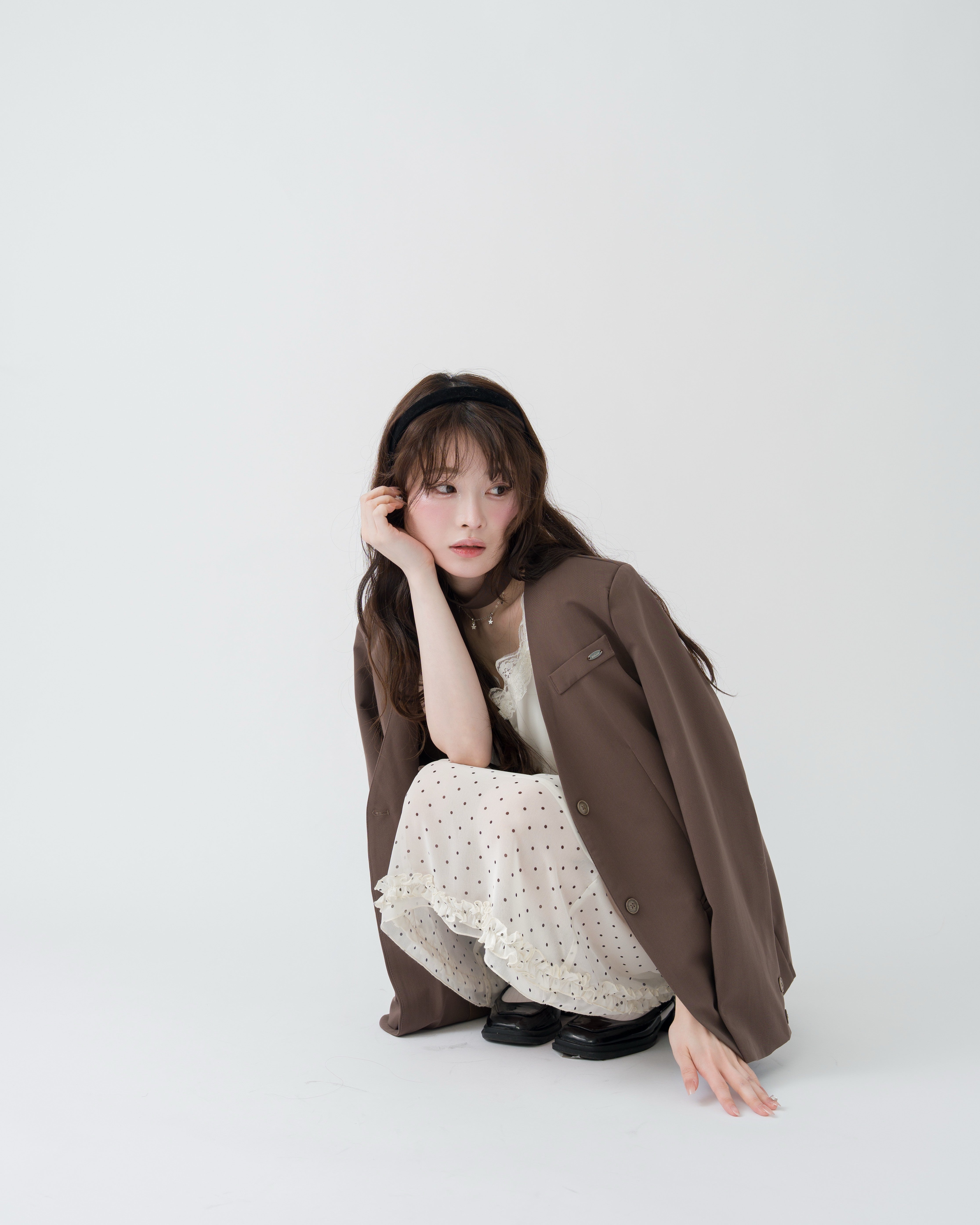 【一部予約】チェック&ドットシアーフリルスカート