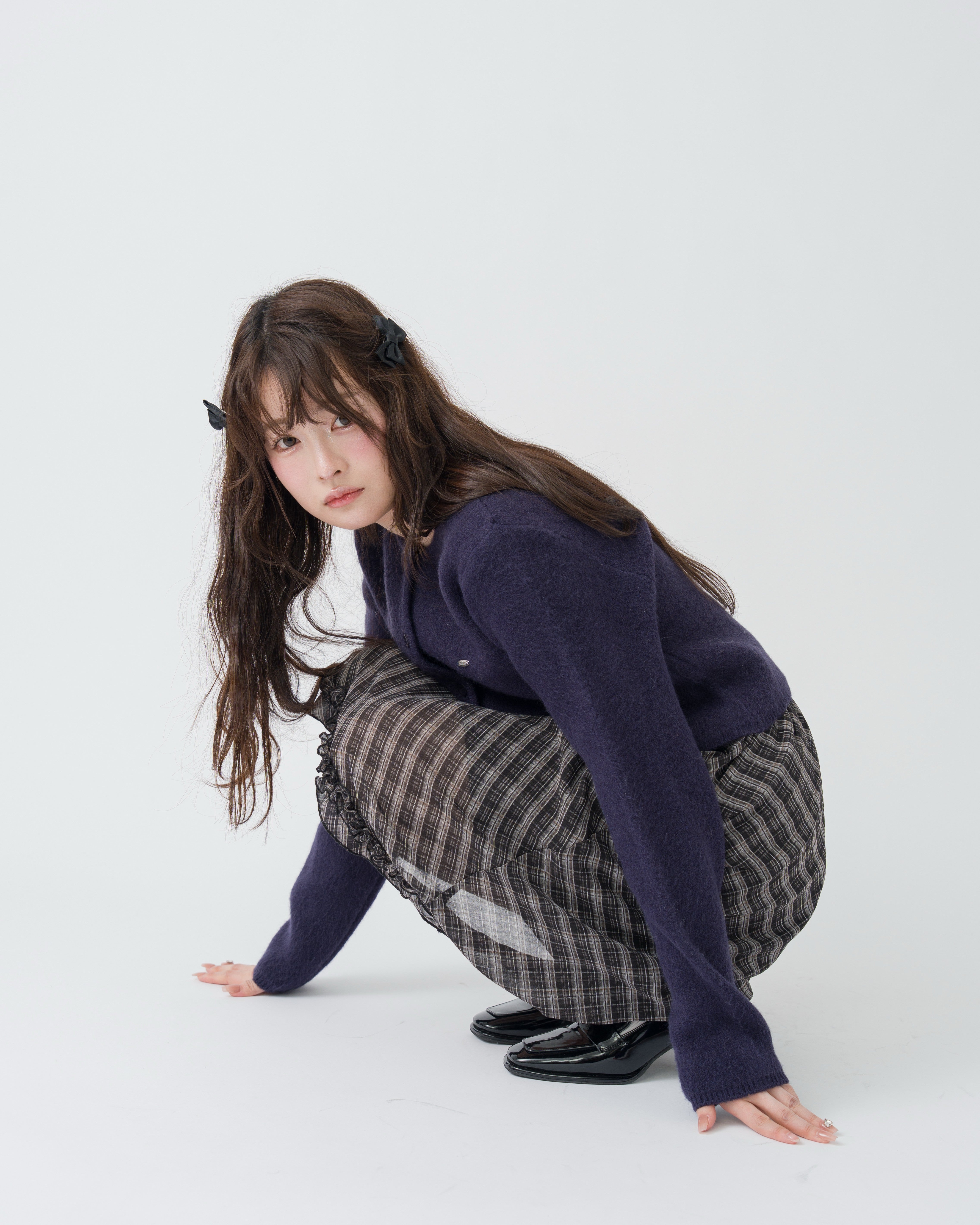 【一部予約】チェック&ドットシアーフリルスカート