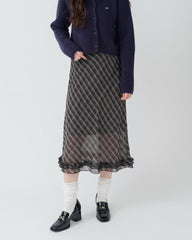 チェックブラック / F