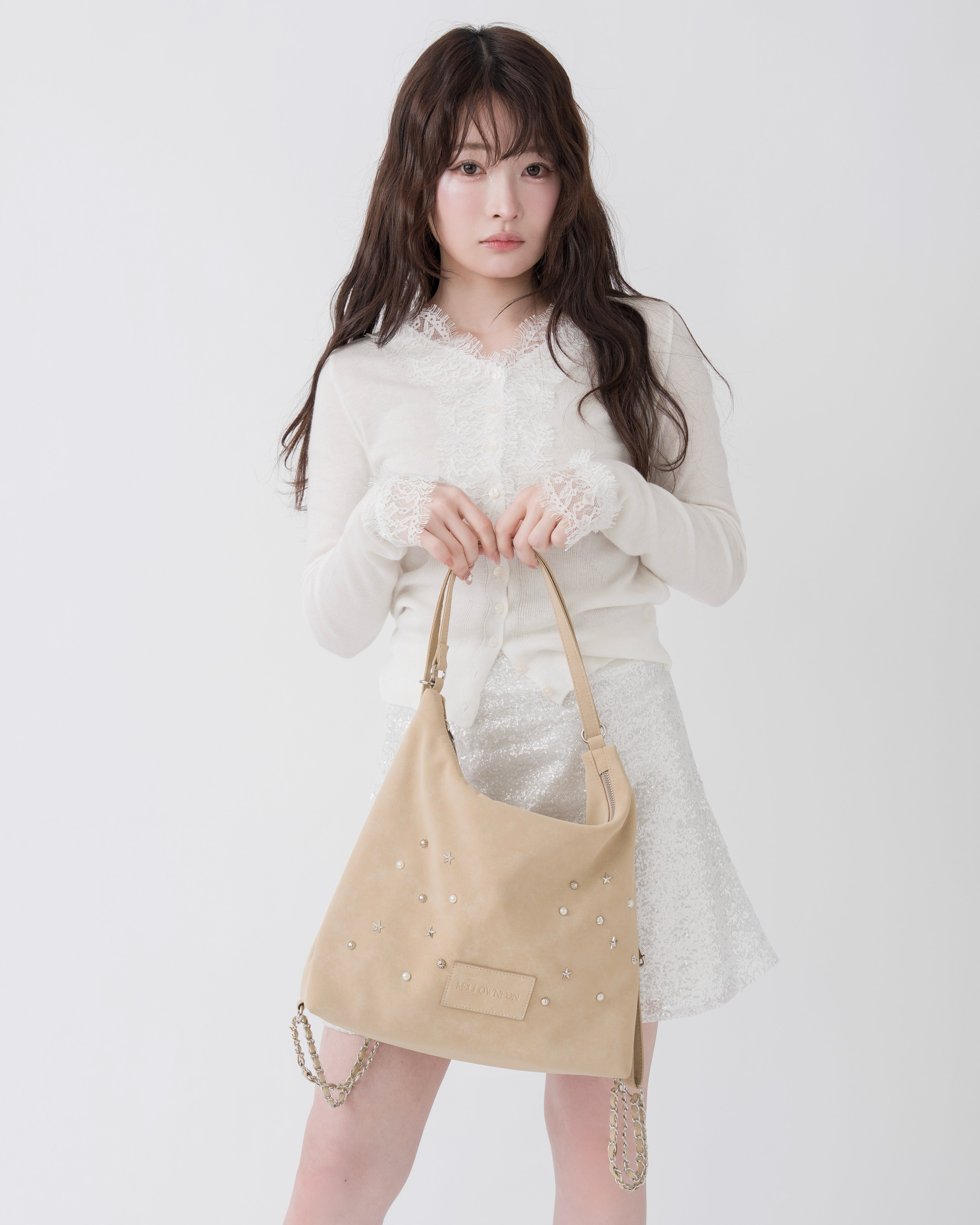 【予約】3wayスウェードライクスタッズバッグ