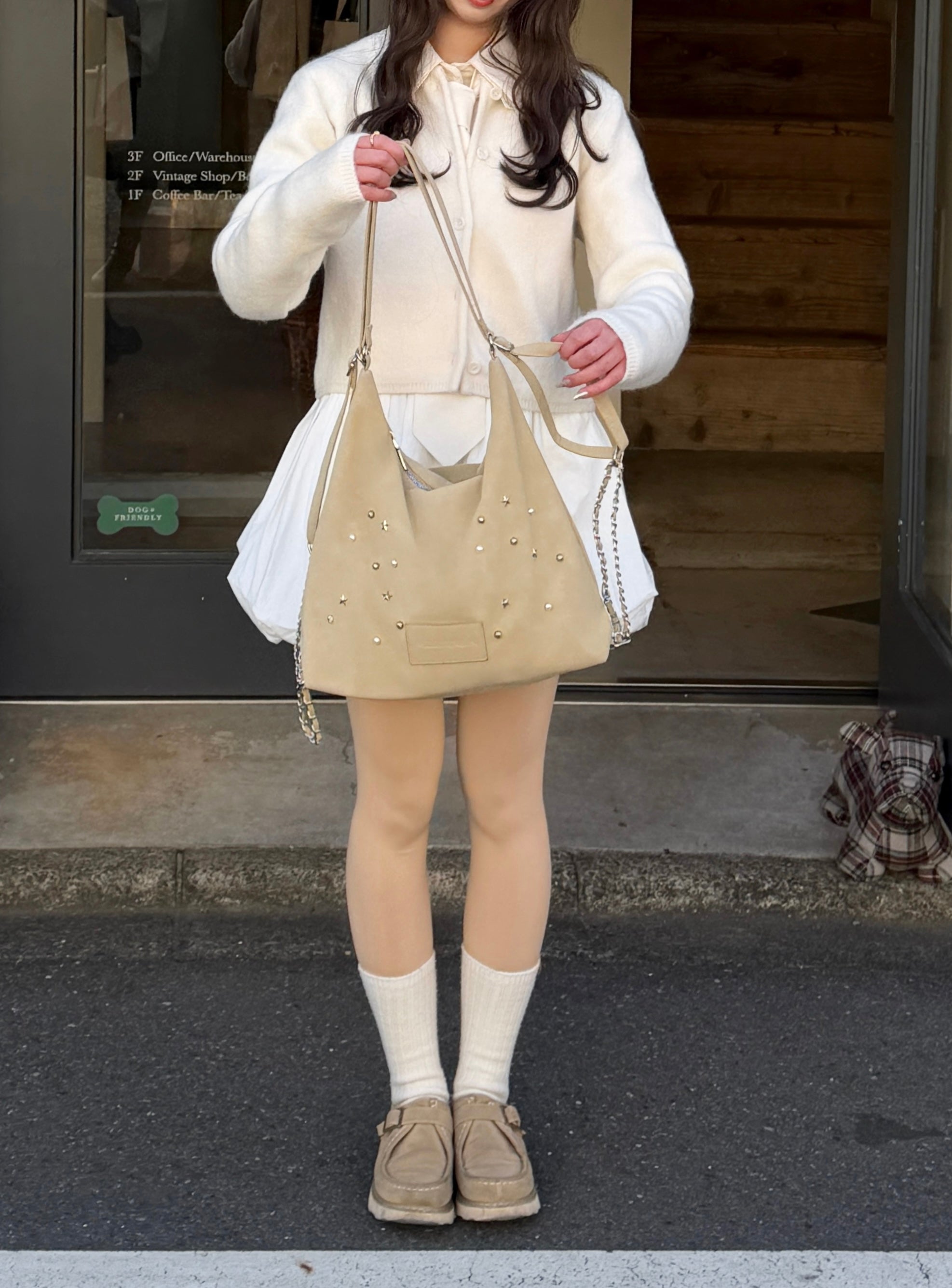 【予約】3wayスウェードライクスタッズバッグ