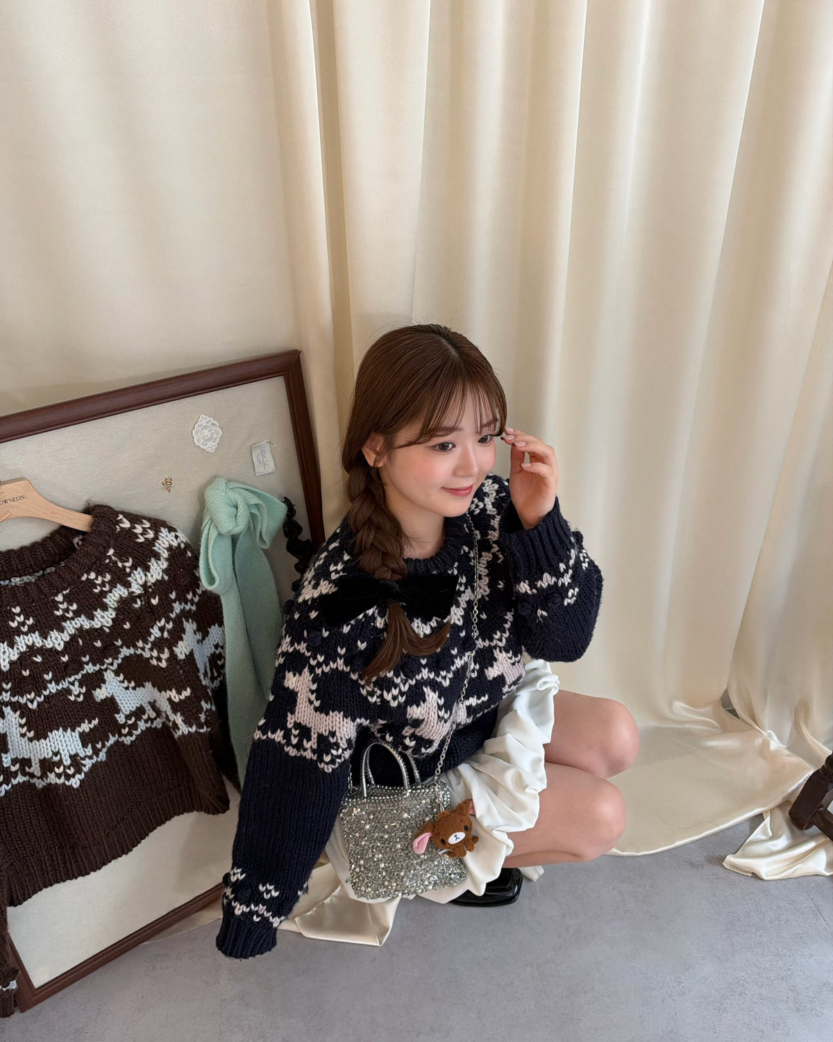 ホースパターンノルディックニット