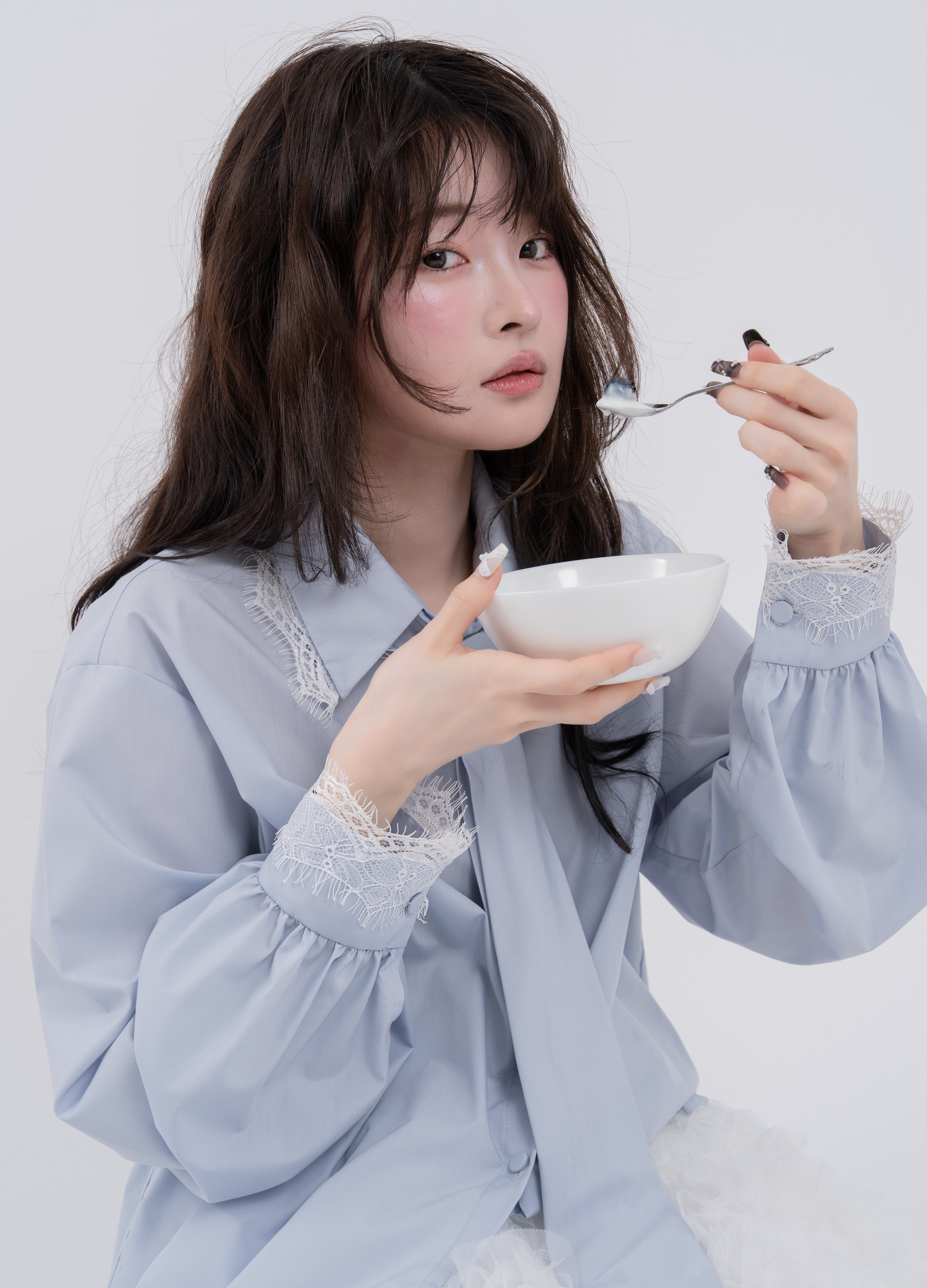 【予約】ネクタイセットレースドッキングシャツ