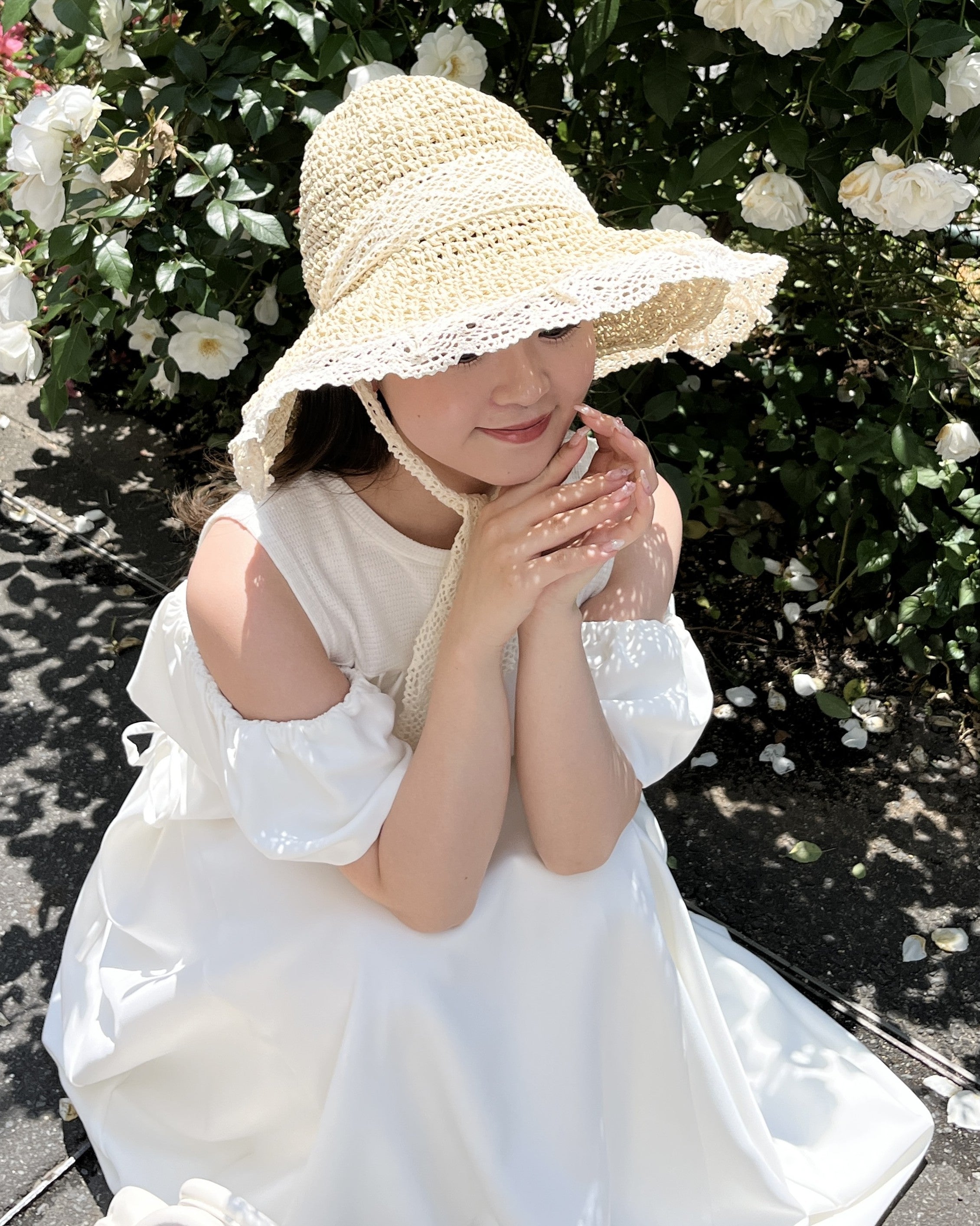 花邊絲帶草帽