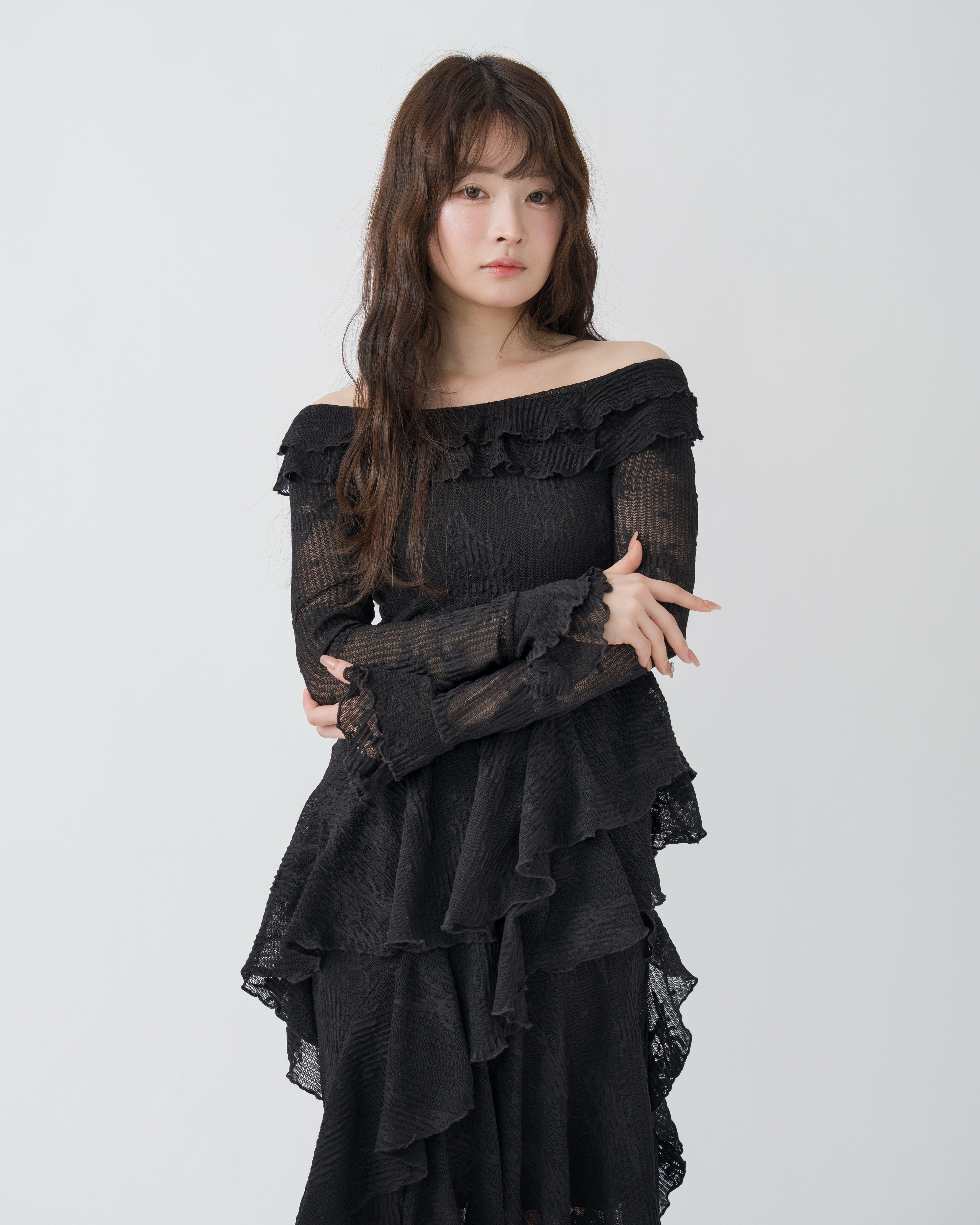 3wayアシンメトリーフリルレースワンピース