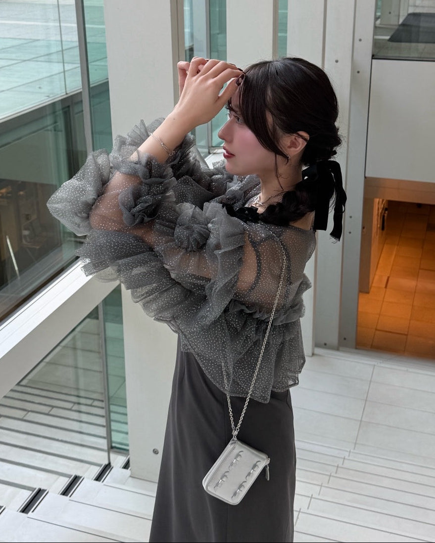 【予約】フリルラメチュールオケージョンワンピース