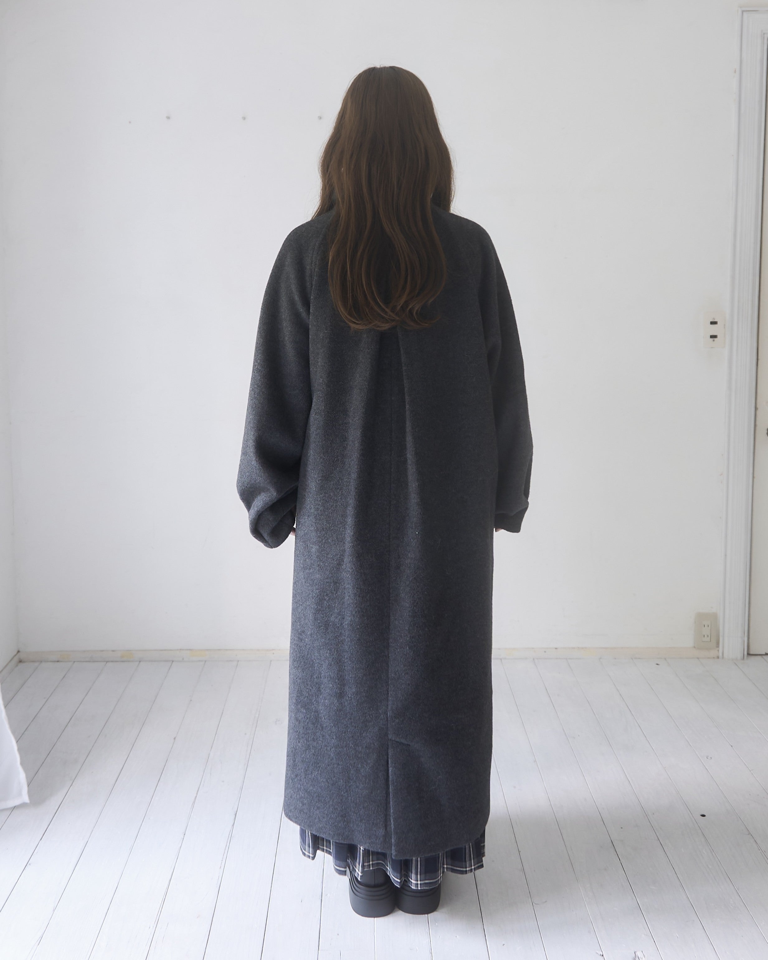 2wayスタンドカラーサイドベルトロングコート