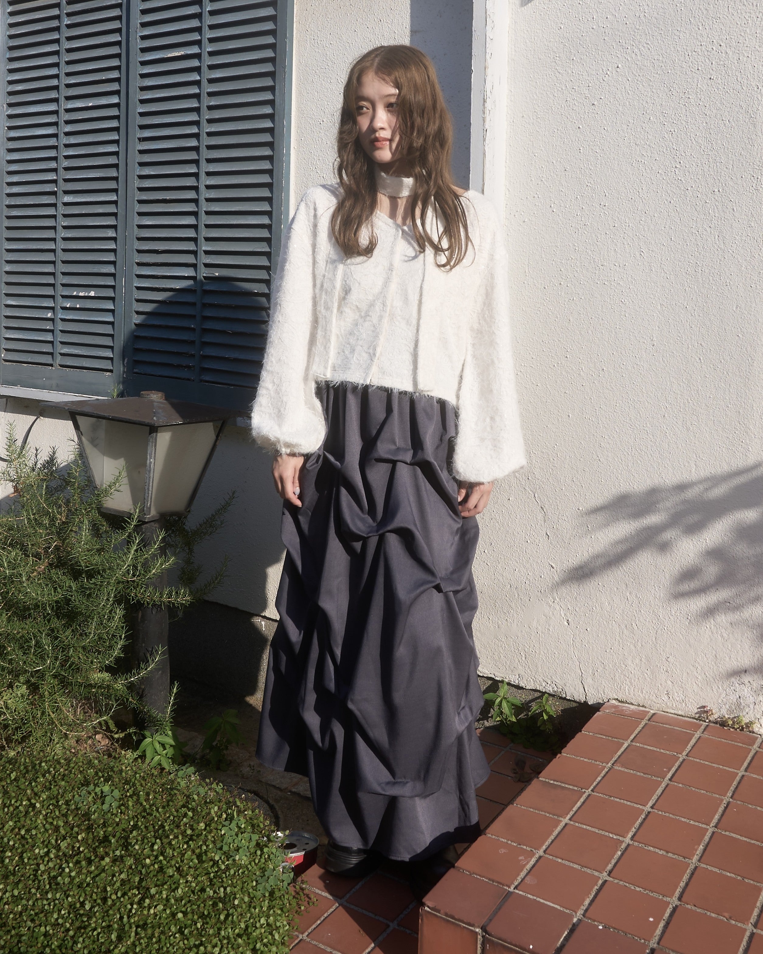 Choker Set 2way蕾丝针织开衫