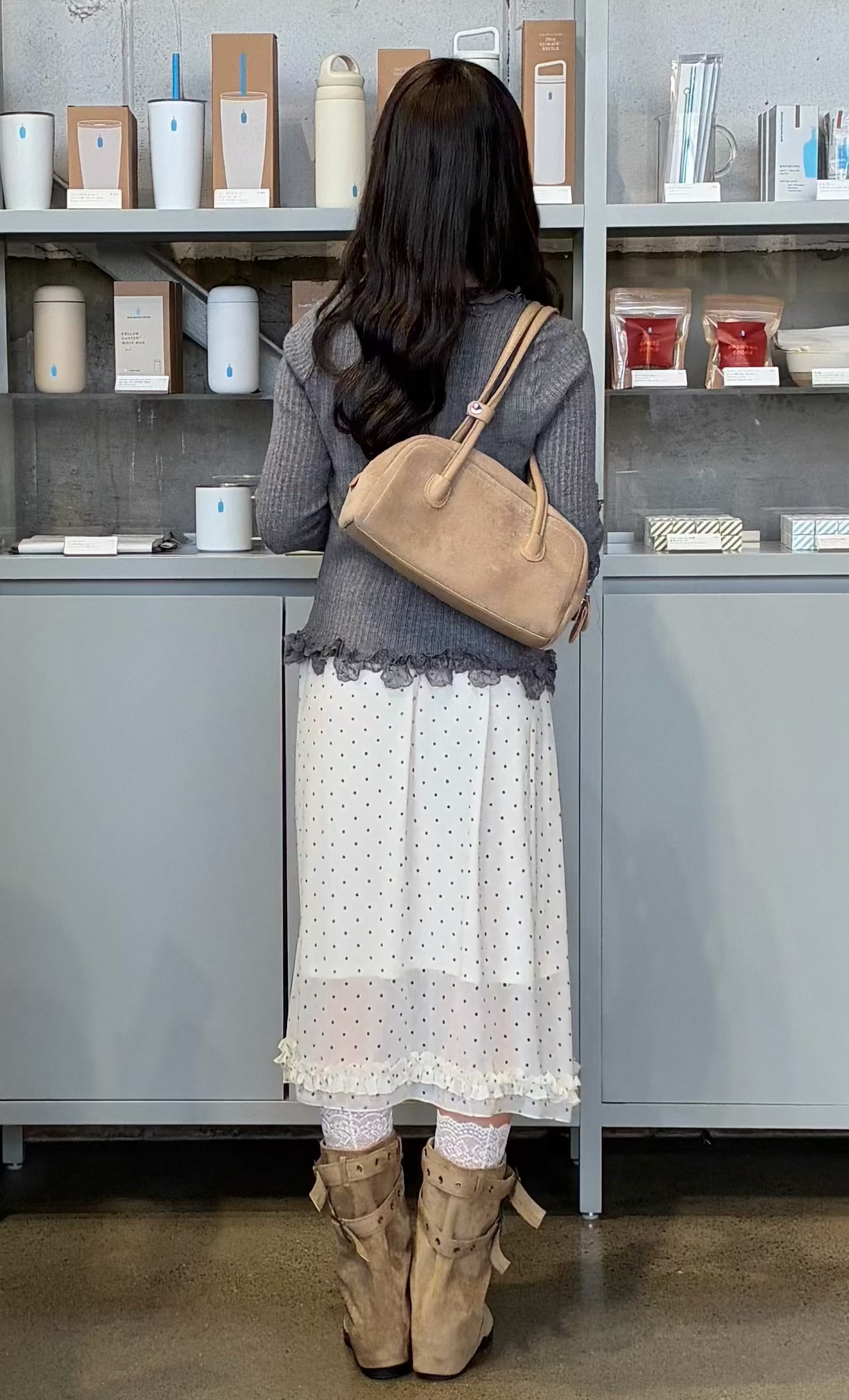 レースフリルニットカーディガン