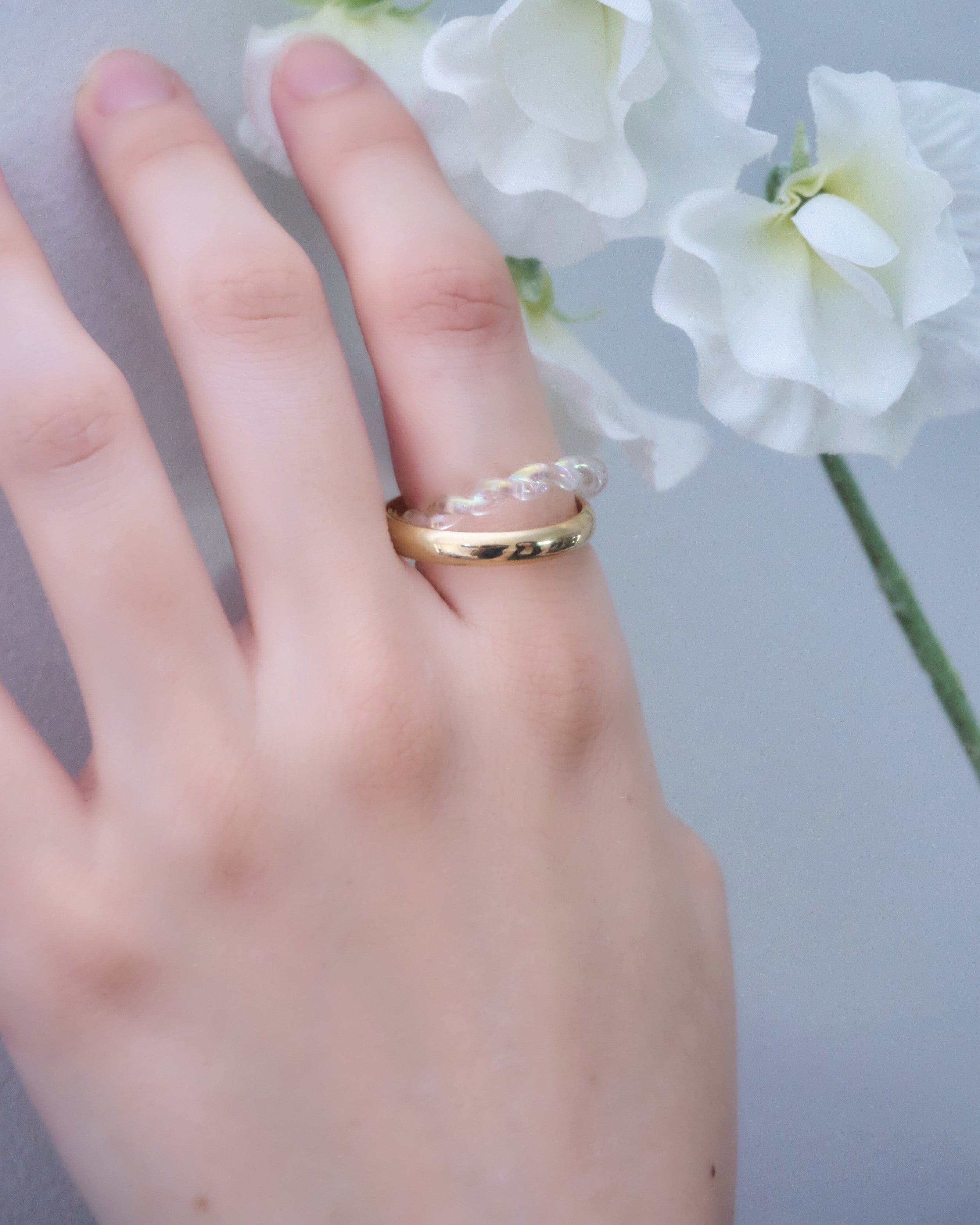 Beads and metal docking ring