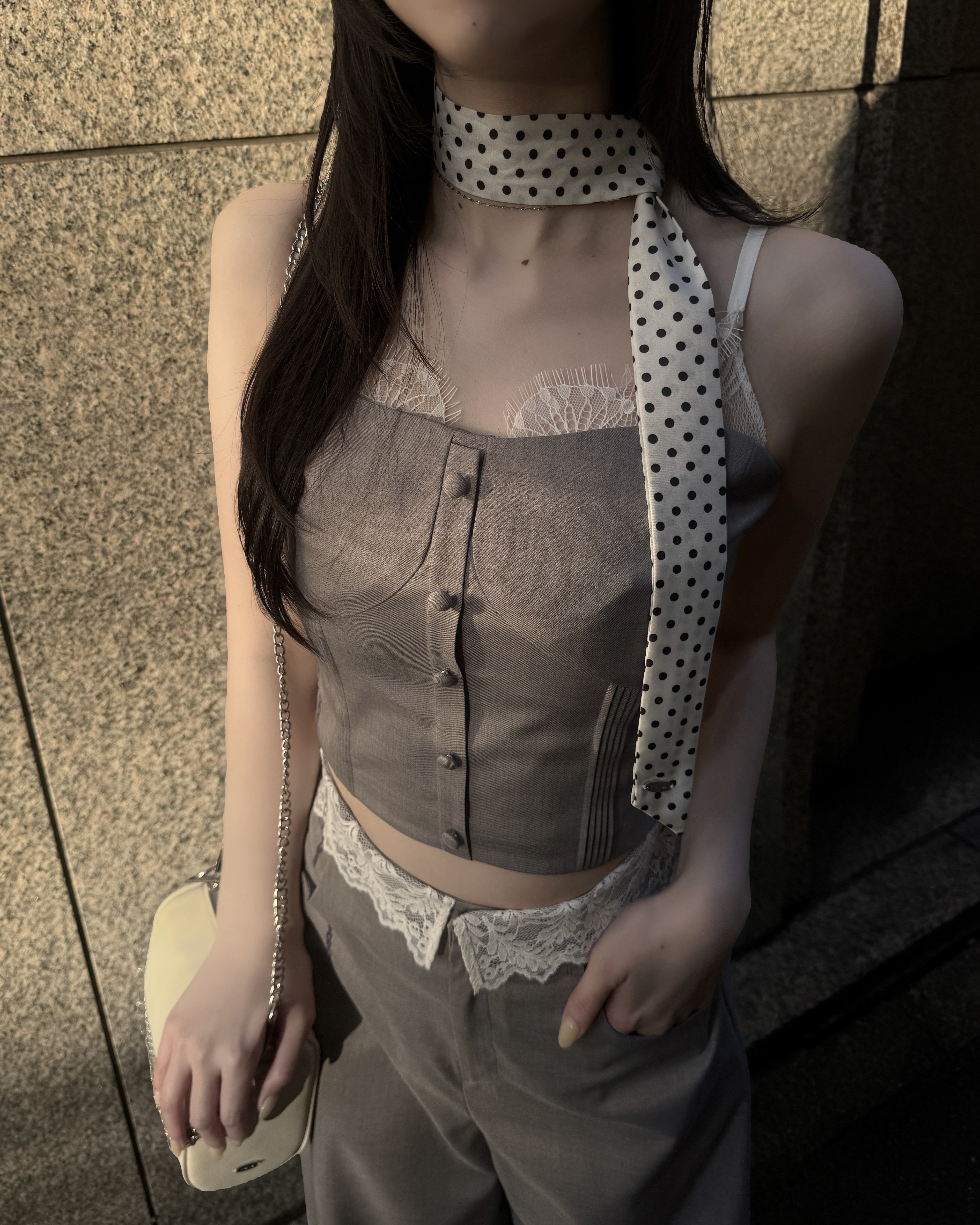 【予約】レースレイヤードキャミソールパンツセットアップ