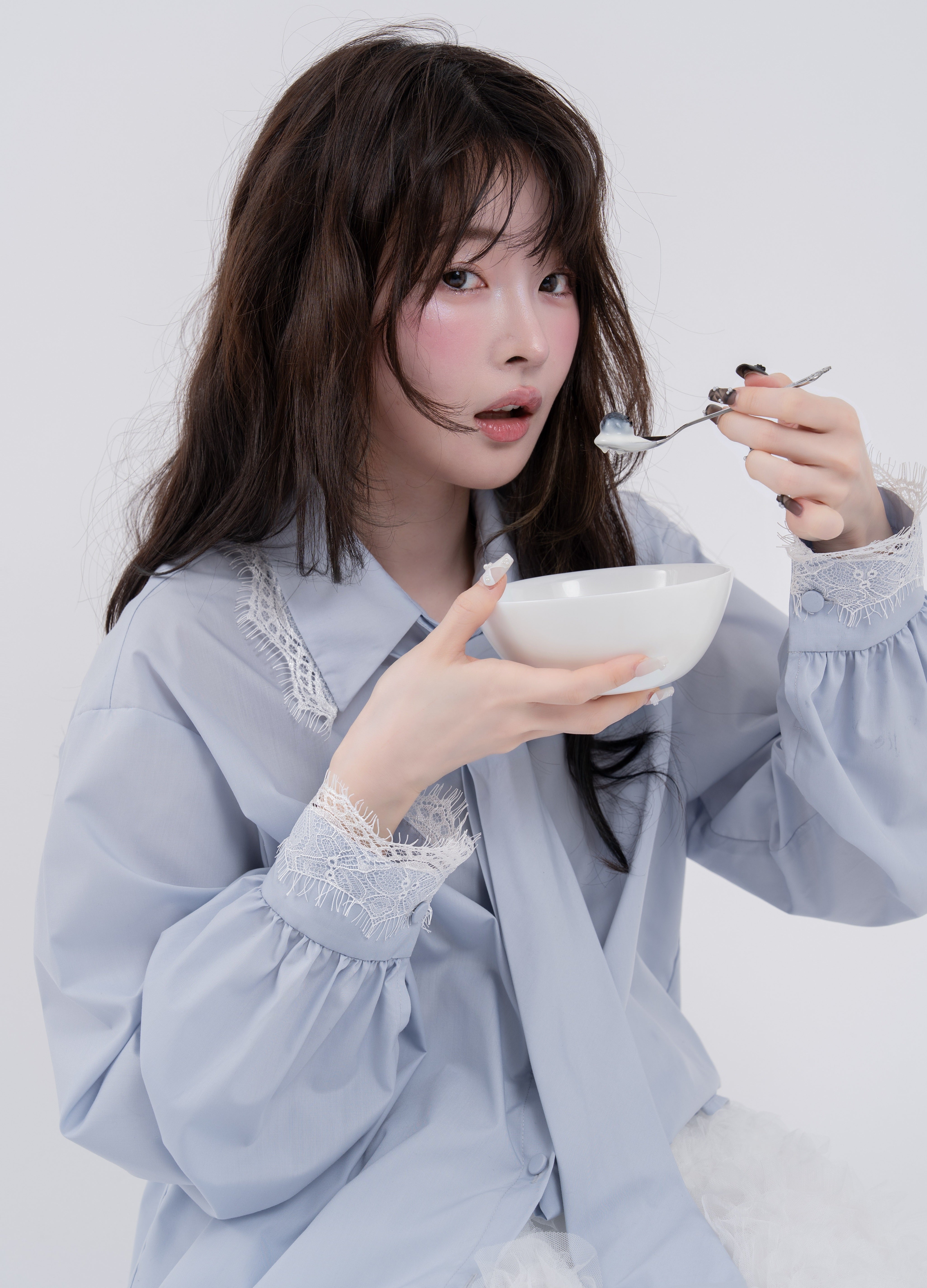 【一部予約】ネクタイセットレースドッキングシャツ