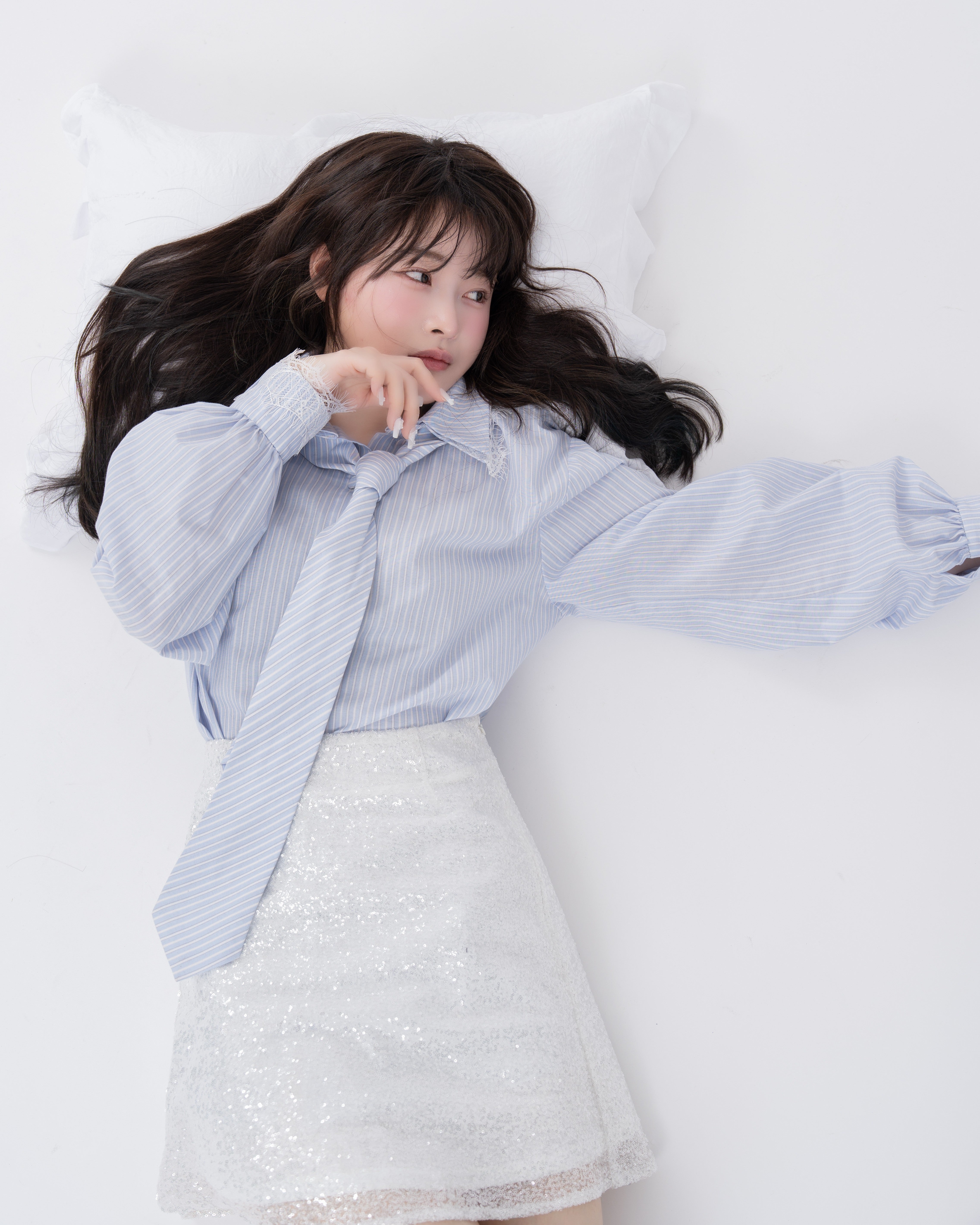 【一部予約】ネクタイセットレースドッキングシャツ