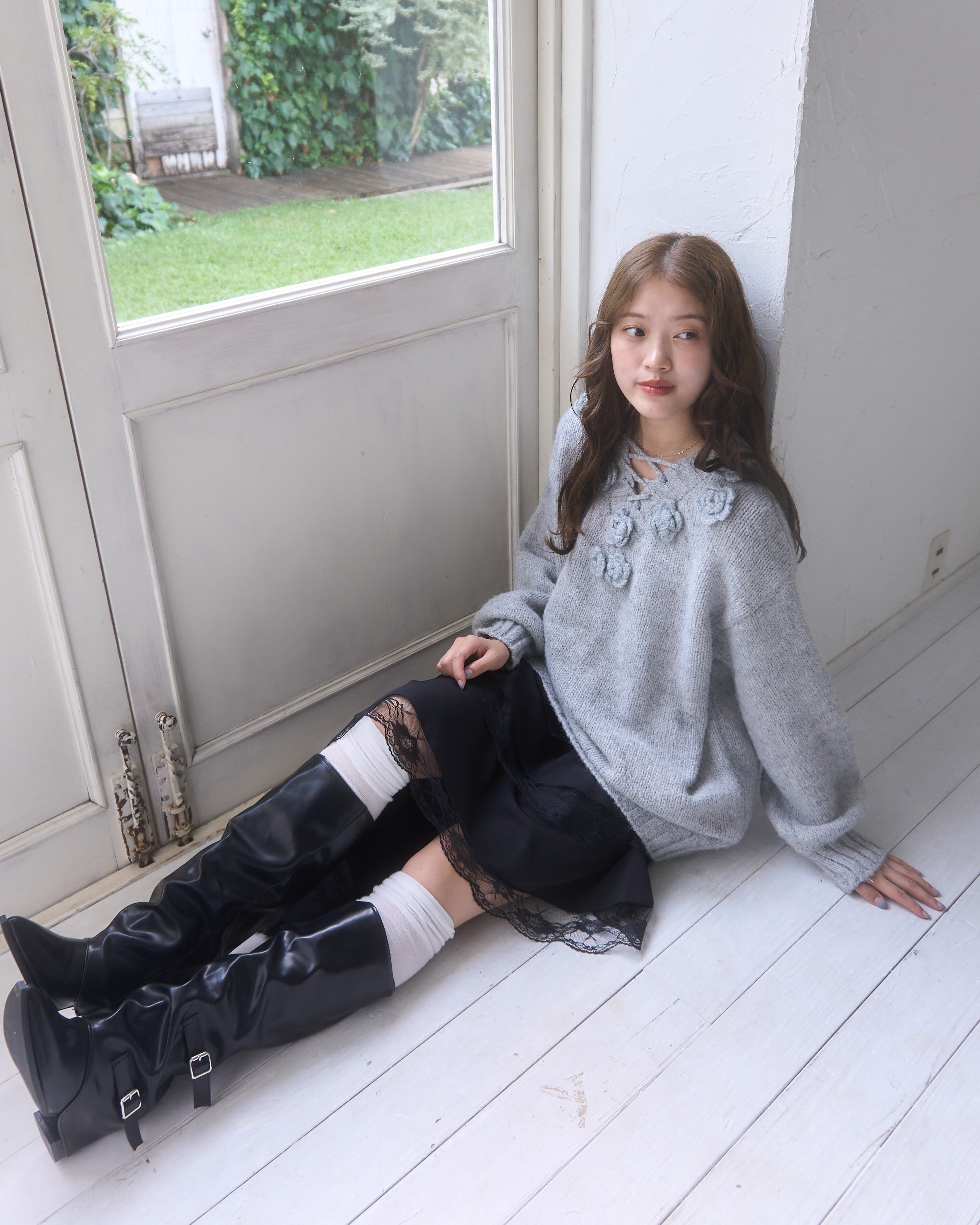 アシメレーススカート