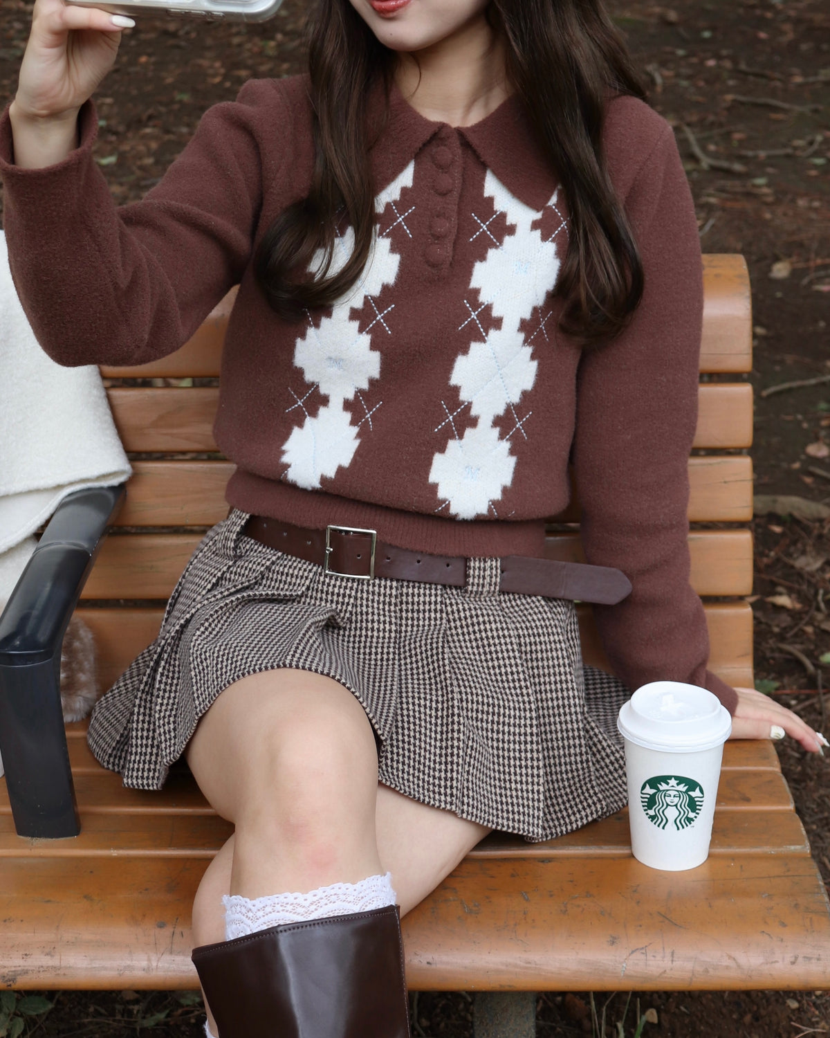アーガイルパターンニット