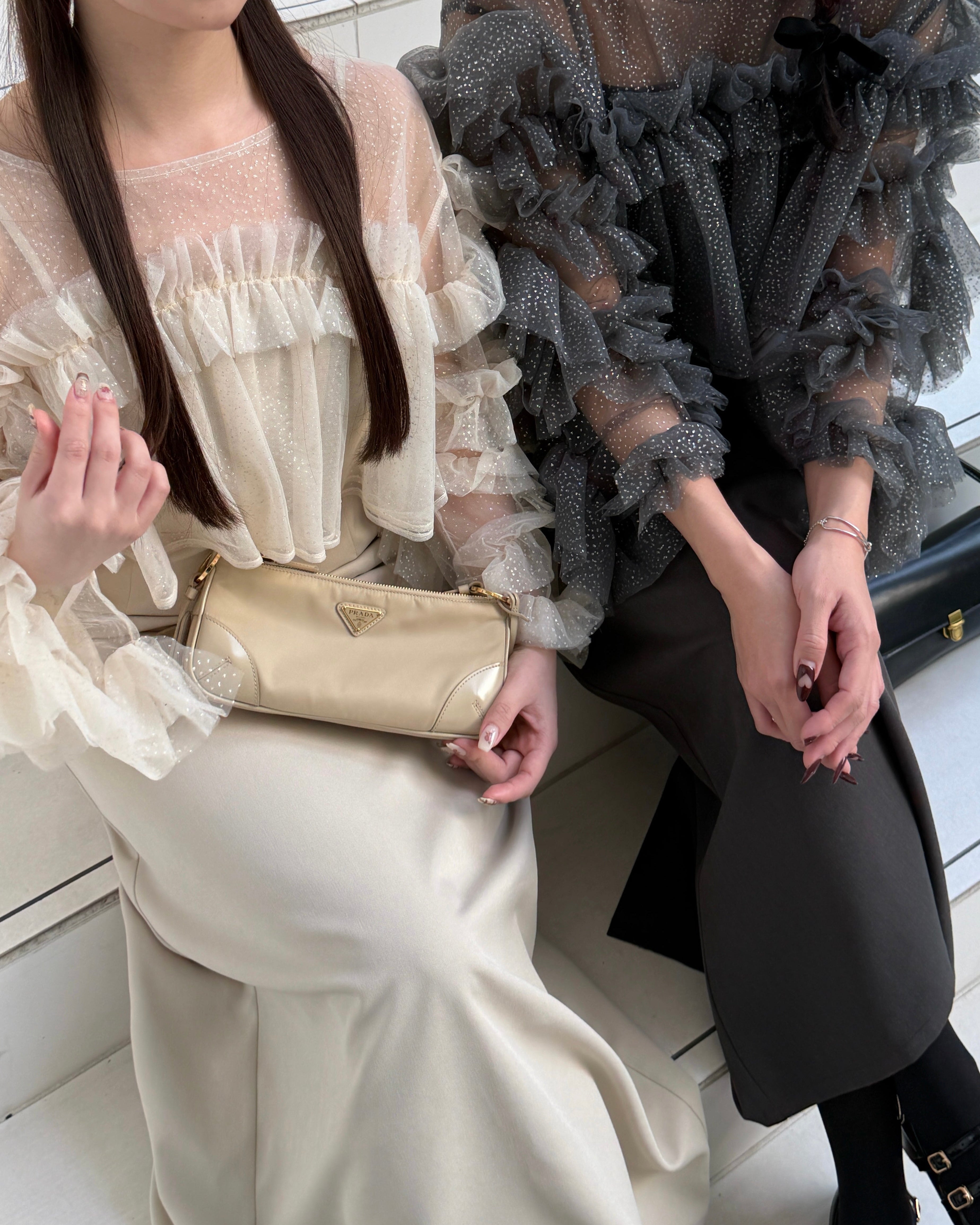 【予約】フリルラメチュールオケージョンワンピース