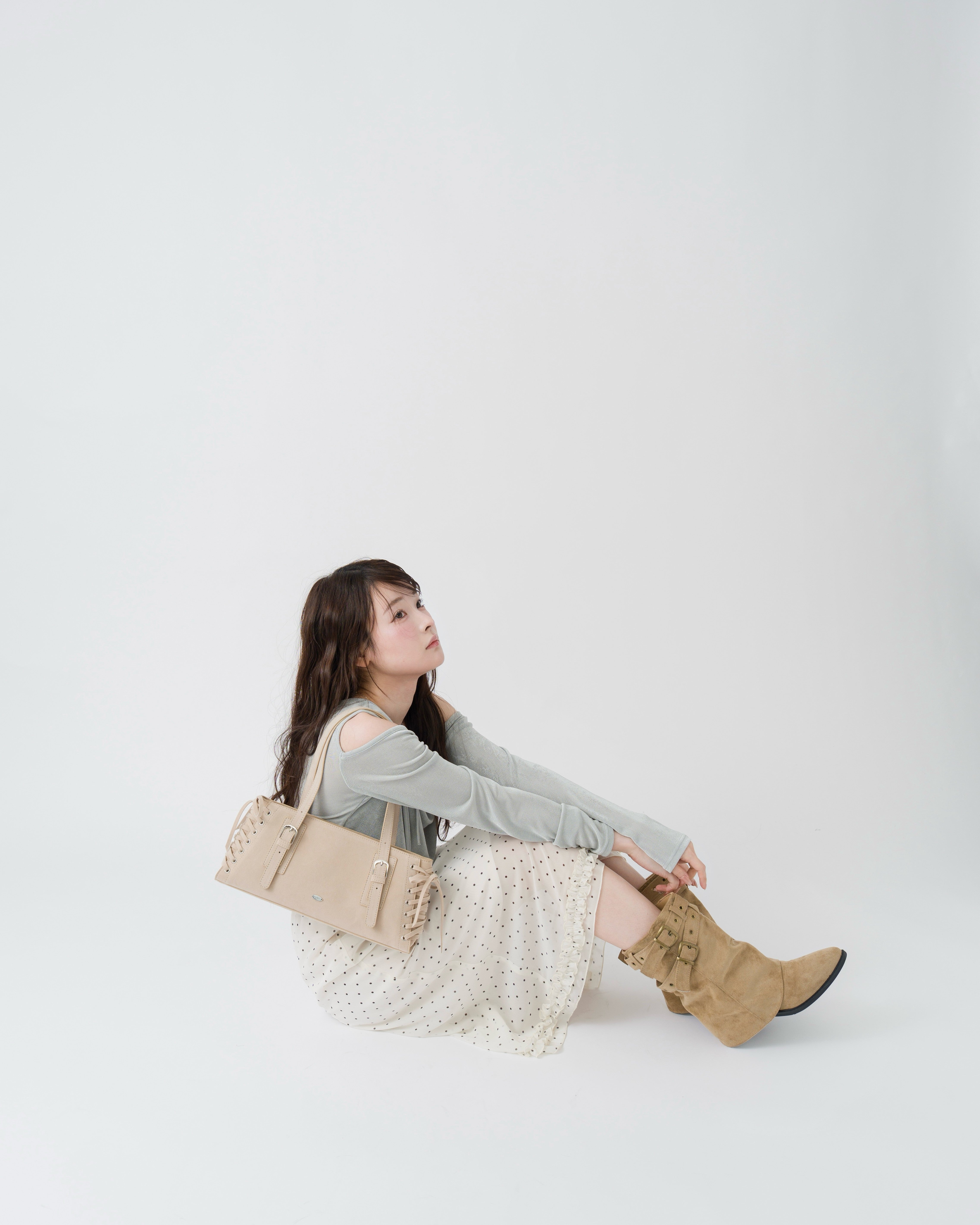 【予約】レースアップスウェードライクスクエアバッグ