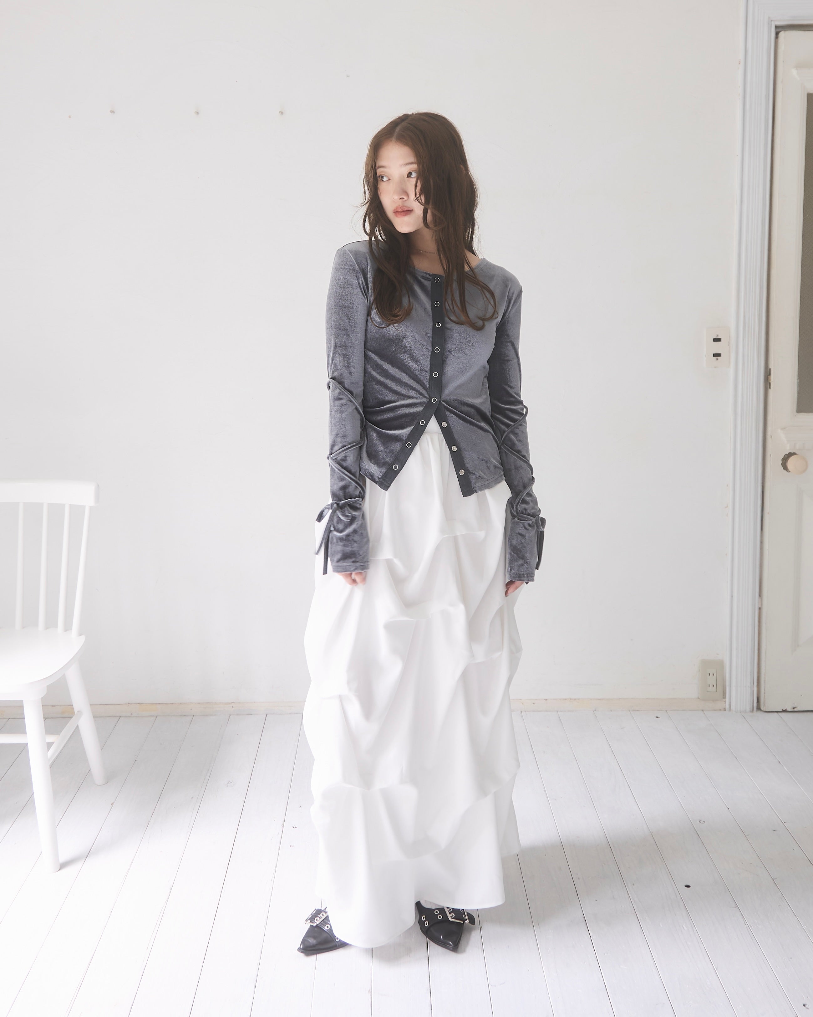 ベロアリボントップス