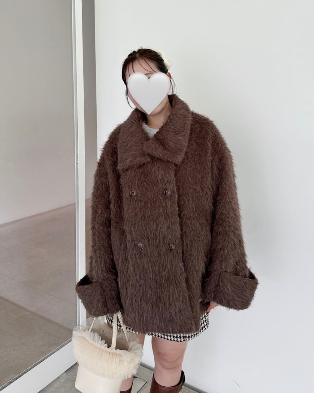 3wayスタンドカラーシャギーコート